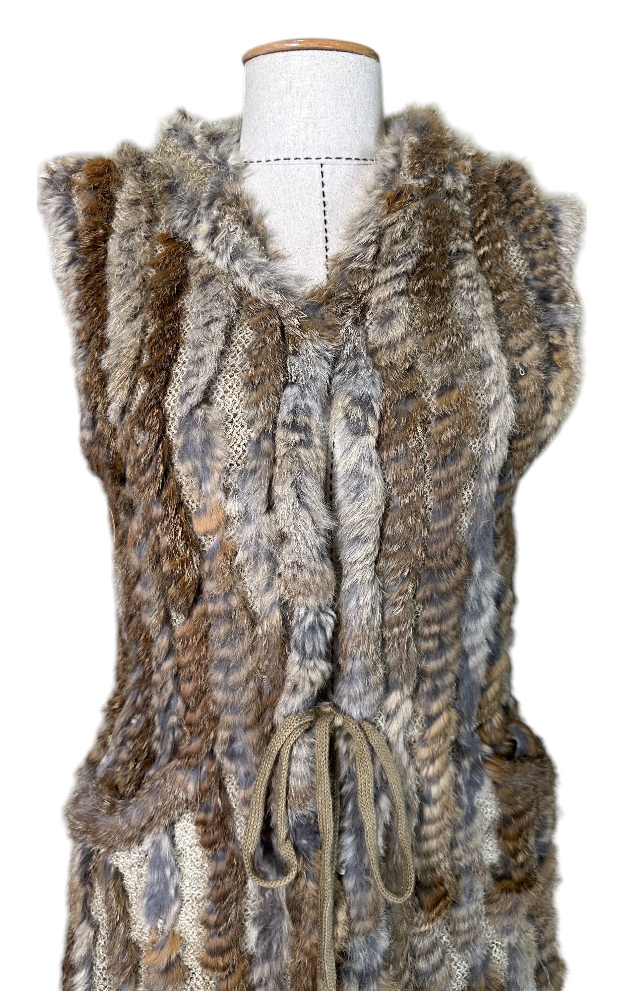 Designer Haust Vest Hoodie Rabbit Fur Size M / US 6-8 / IT 42-44 - 2 Thumbnail