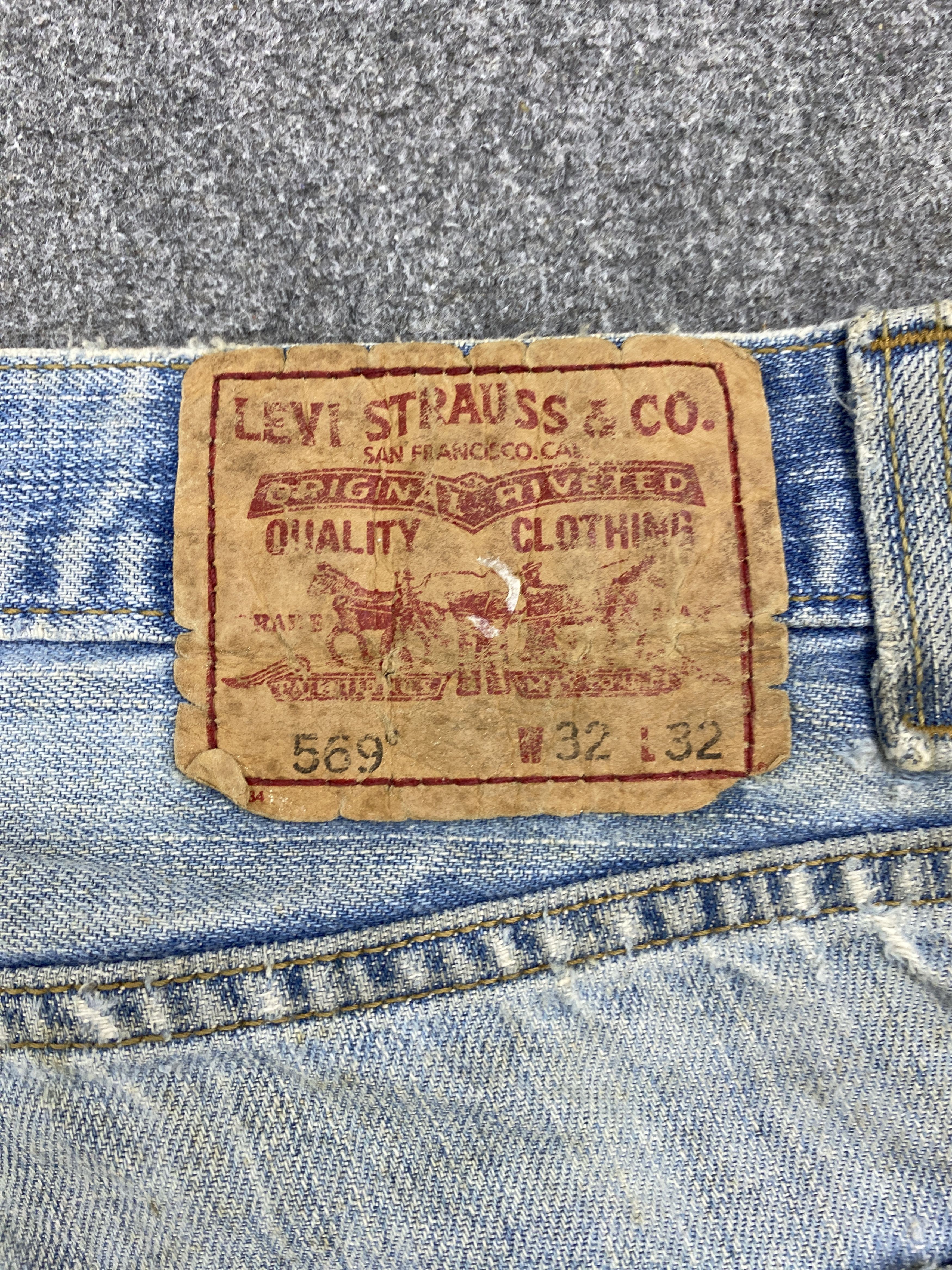Levi's × Vintage Distressed Vintage Levis 569 Faded Blue Jeans Size US 33 - 5 Thumbnail