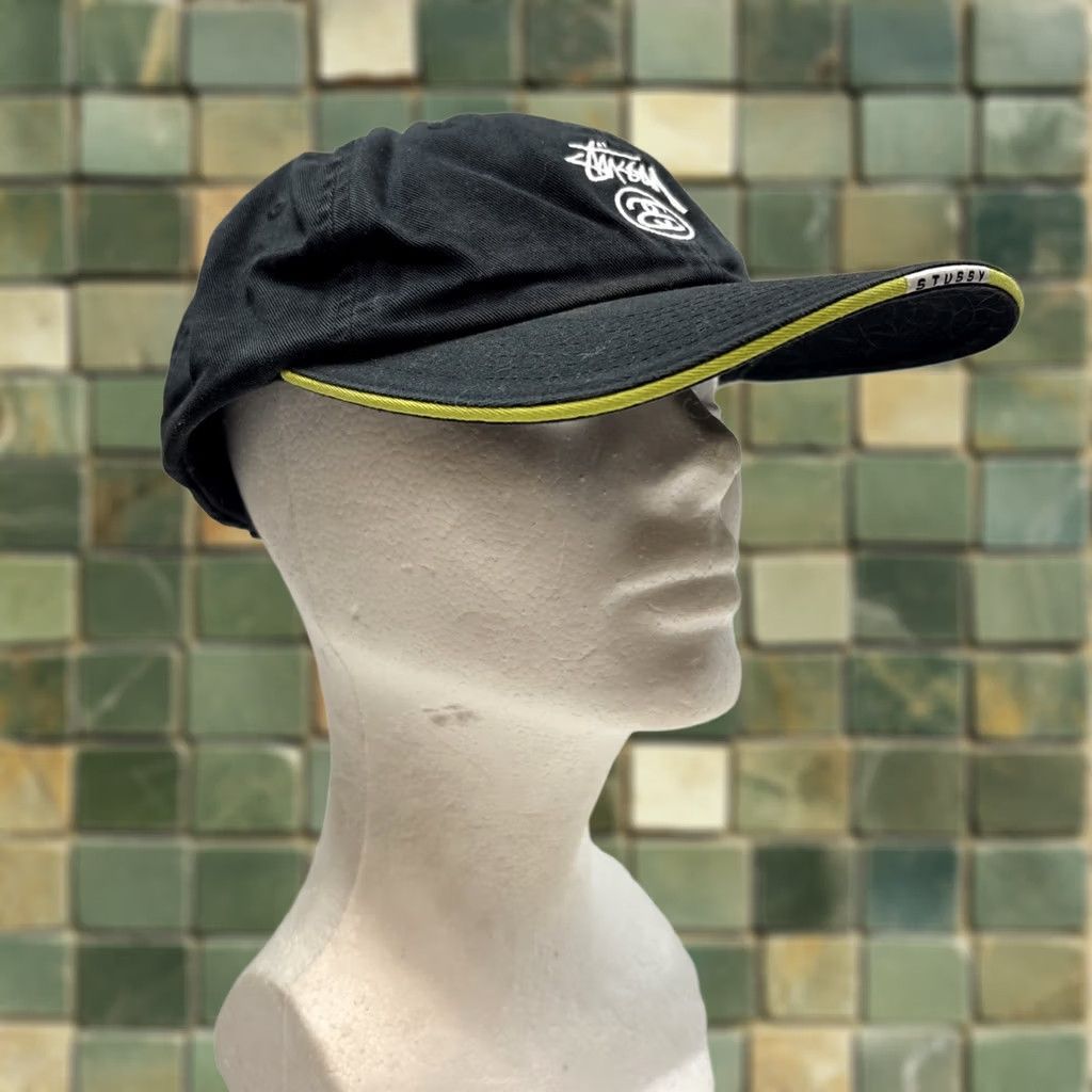 Vintage Stussy Stüssy Visor Cap Hat Adult One Size Black Strap back Sandwich Visor Mens Size ONE SIZE - 1 Thumbnail