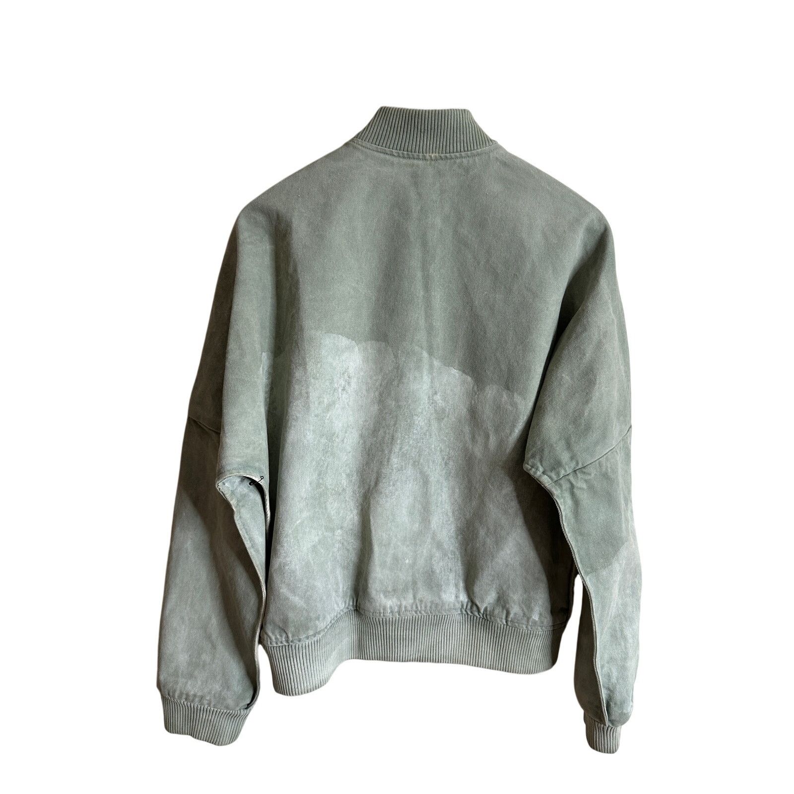 Simon Miller Simon Miller Stone Washed Sage Green Bomber Denim Jacket Size US M / EU 48-50 / 2 - 2 Thumbnail