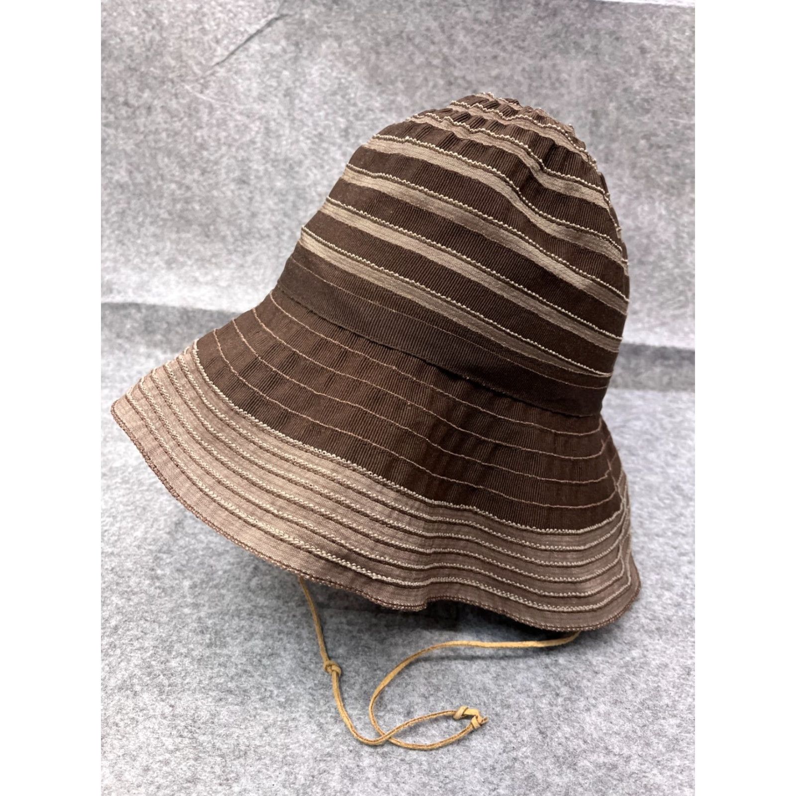 CO August Bucket Hat Womens One Size Brown Striped Cotton Lightweight Outdoors Beach Size ONE SIZE - 4 Thumbnail