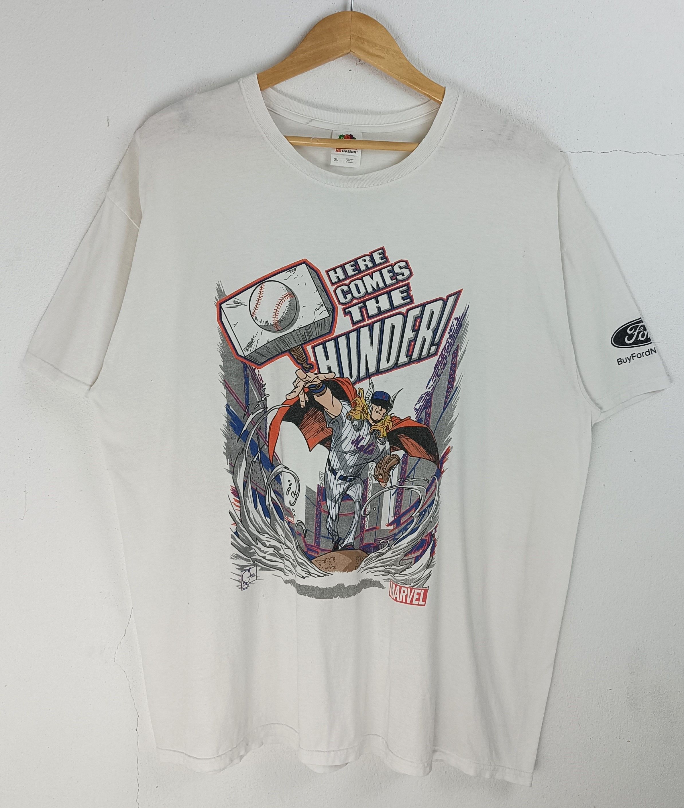Ford VINTAGE MARVEL X FORD X NEW YORK NETS PROMO TEE thor mlb Size US XL / EU 56 / 4 - 3 Thumbnail