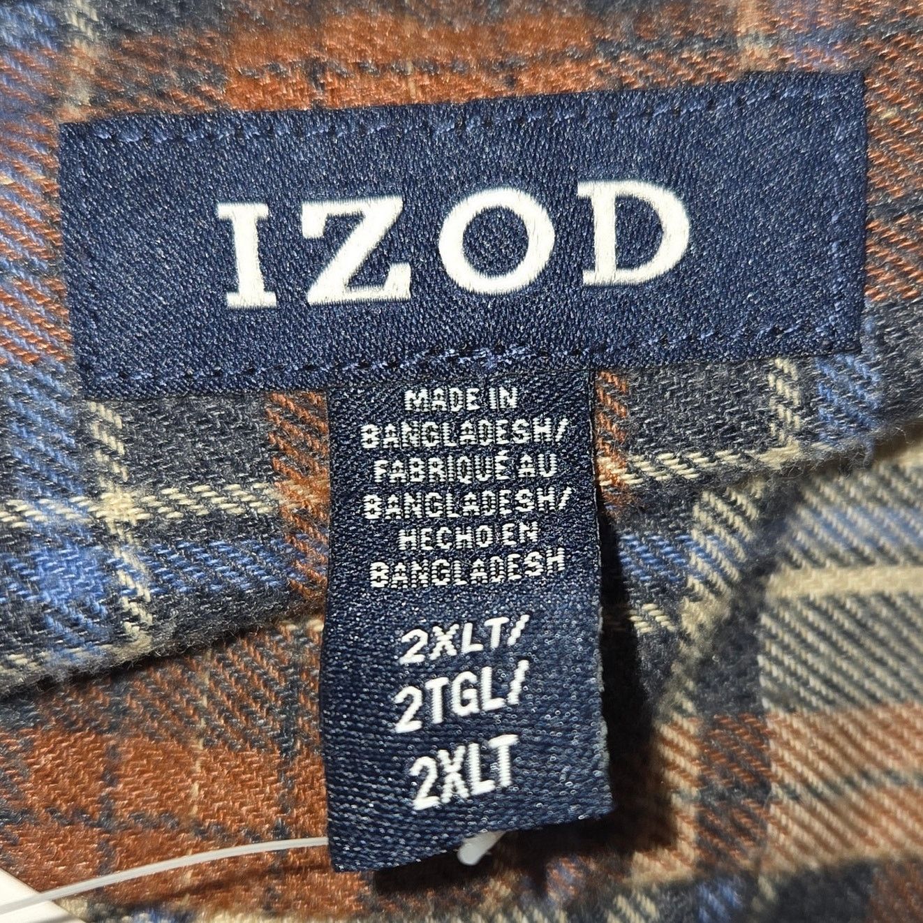 Izod Izod 2XLT Brown Plaid Long Sleeve Button-Up Shirt Size US XXL / EU 58 / 5 - 7 Thumbnail