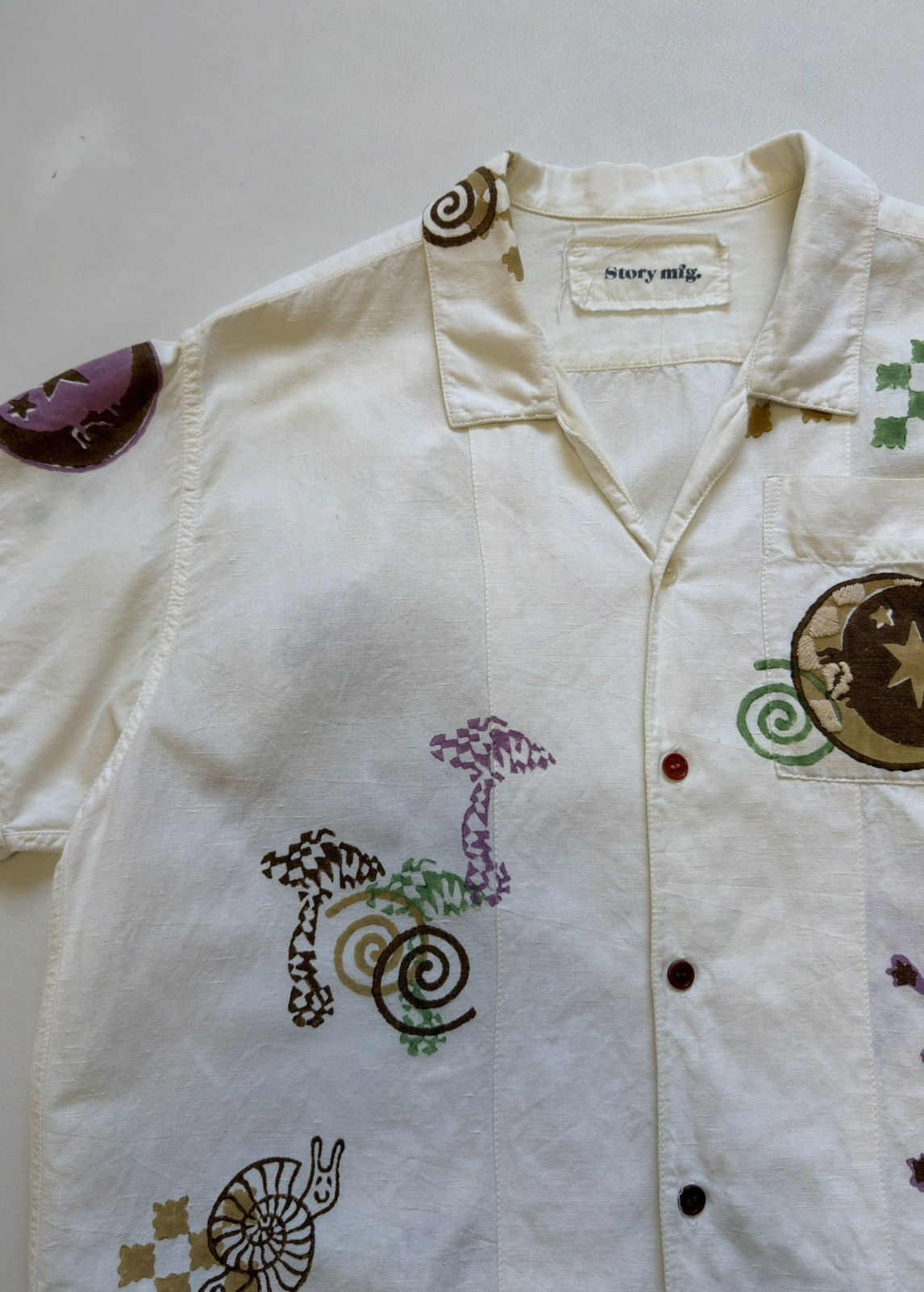 Story Mfg. ‘Greetings’ Embroidered Boxy Shirt Size US S / EU 44-46 / 1 - 3 Thumbnail