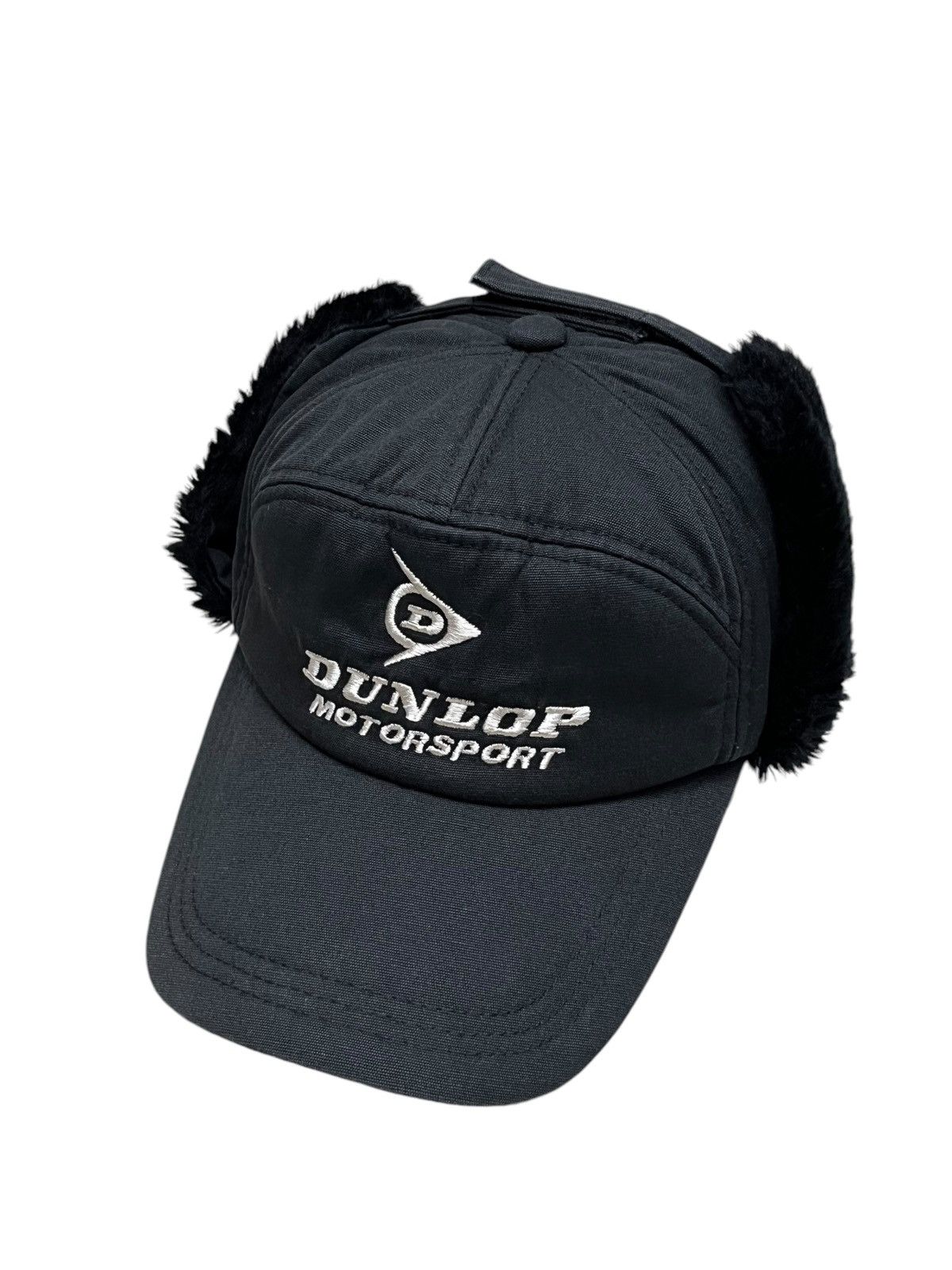 Dunlop 90’s DUNLOP MOTORSPORTS 7 Panel Fur Ear Flap Hat 💥 Size ONE SIZE - 7 Thumbnail