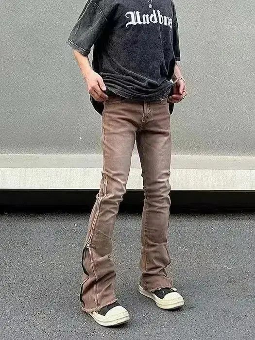 Japanese Brand faded utility zipper flared punk jeans Size US 28 / EU 44 - 1 Thumbnail