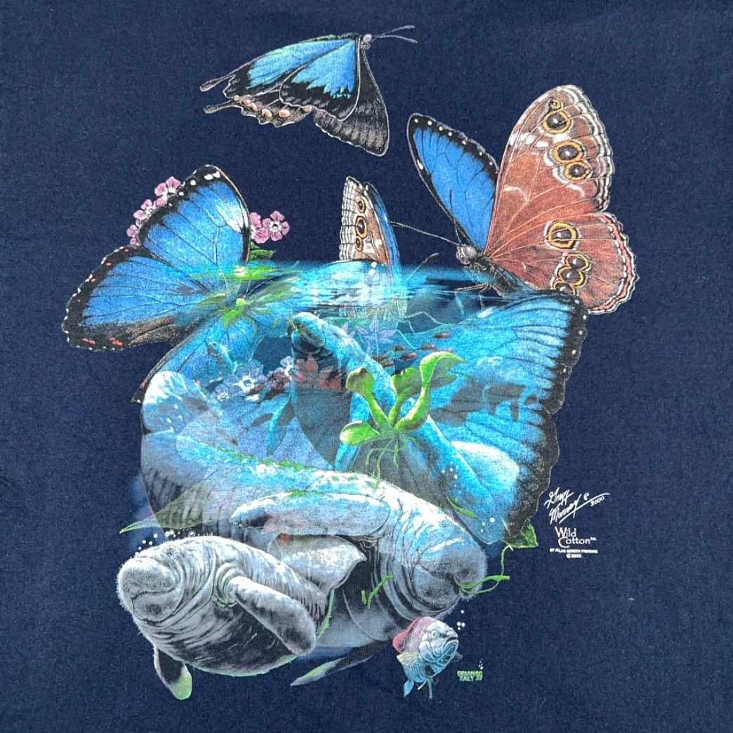 Vintage VINTAGE Wild Cotton Eagle Shirt Adult XL Blue USA 90s Nature Animals Manatee Art Y2K Size US XL / EU 56 / 4 - 4 Thumbnail