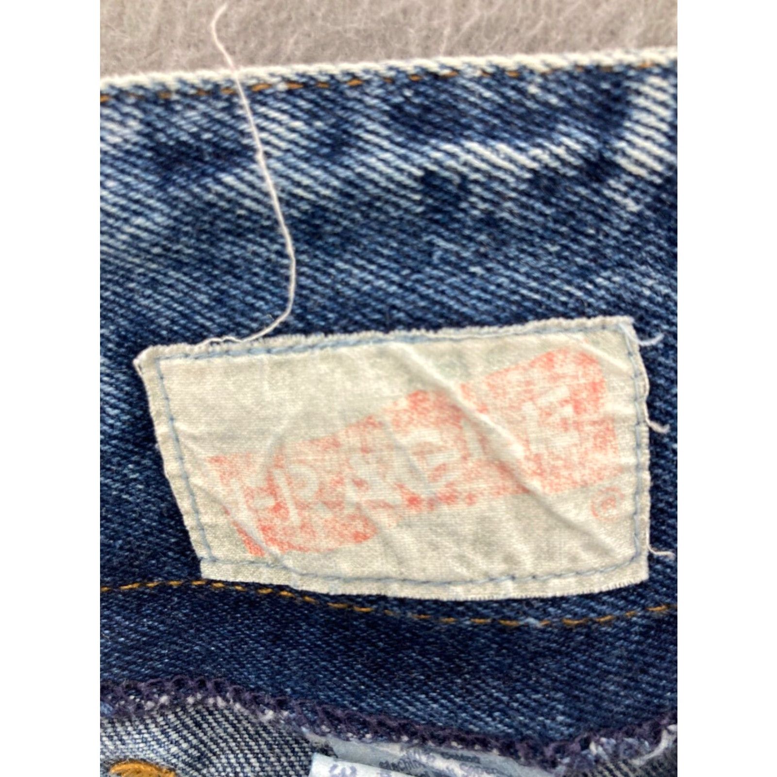Denime VINTAGE Fragile Denim Skirt Womens 13 Blue Stonewashed A-Line 80s 90s Womens Size 34" / US 12 / IT 48 - 7 Thumbnail