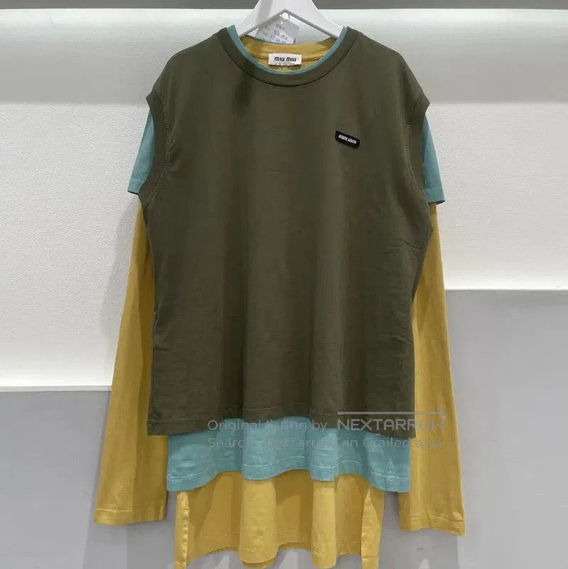 Miu Miu Miu Miu Colorful Cotton Long Sleeve T-shirt . Size US L / EU 52-54 / 3 - 1 Thumbnail