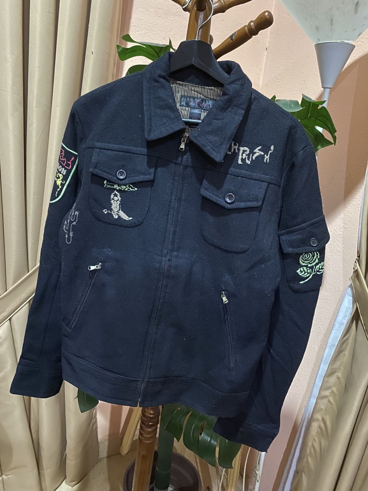 Style & Co Rare Y2K Stylelab Inc Korea Black Wool Military Embroidered Size US M / EU 48-50 / 2 - 4 Thumbnail