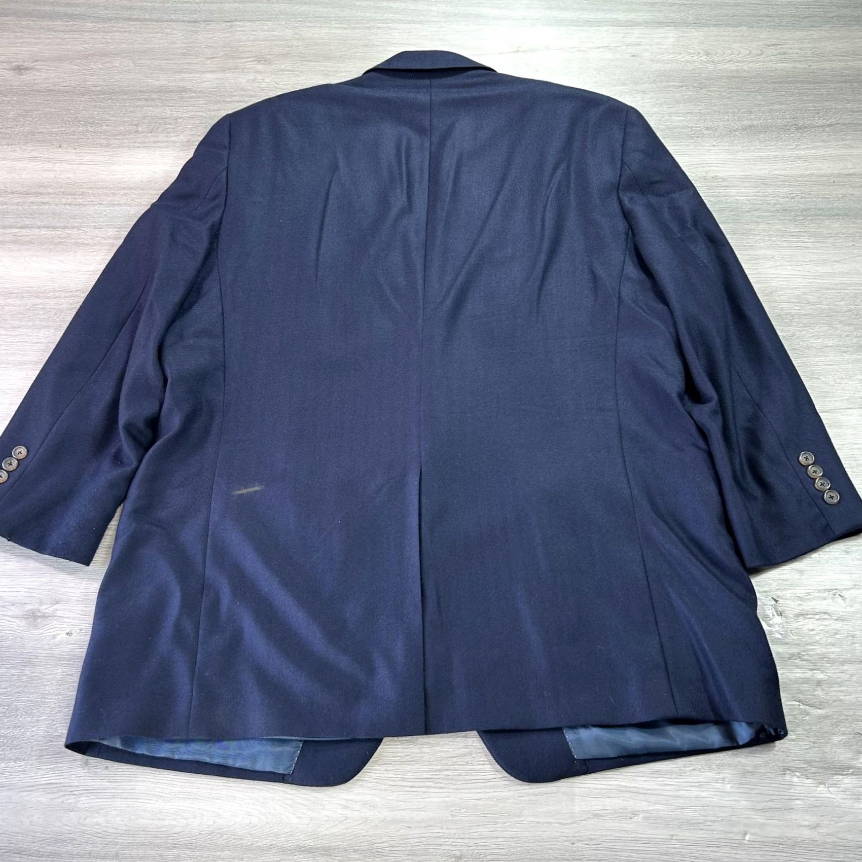 Hart Schaffner Marx Hart Schaffner Marx Blazer Mens 48 Long Navy Wool Two Button Jacket Canada Size 48R - 2 Thumbnail