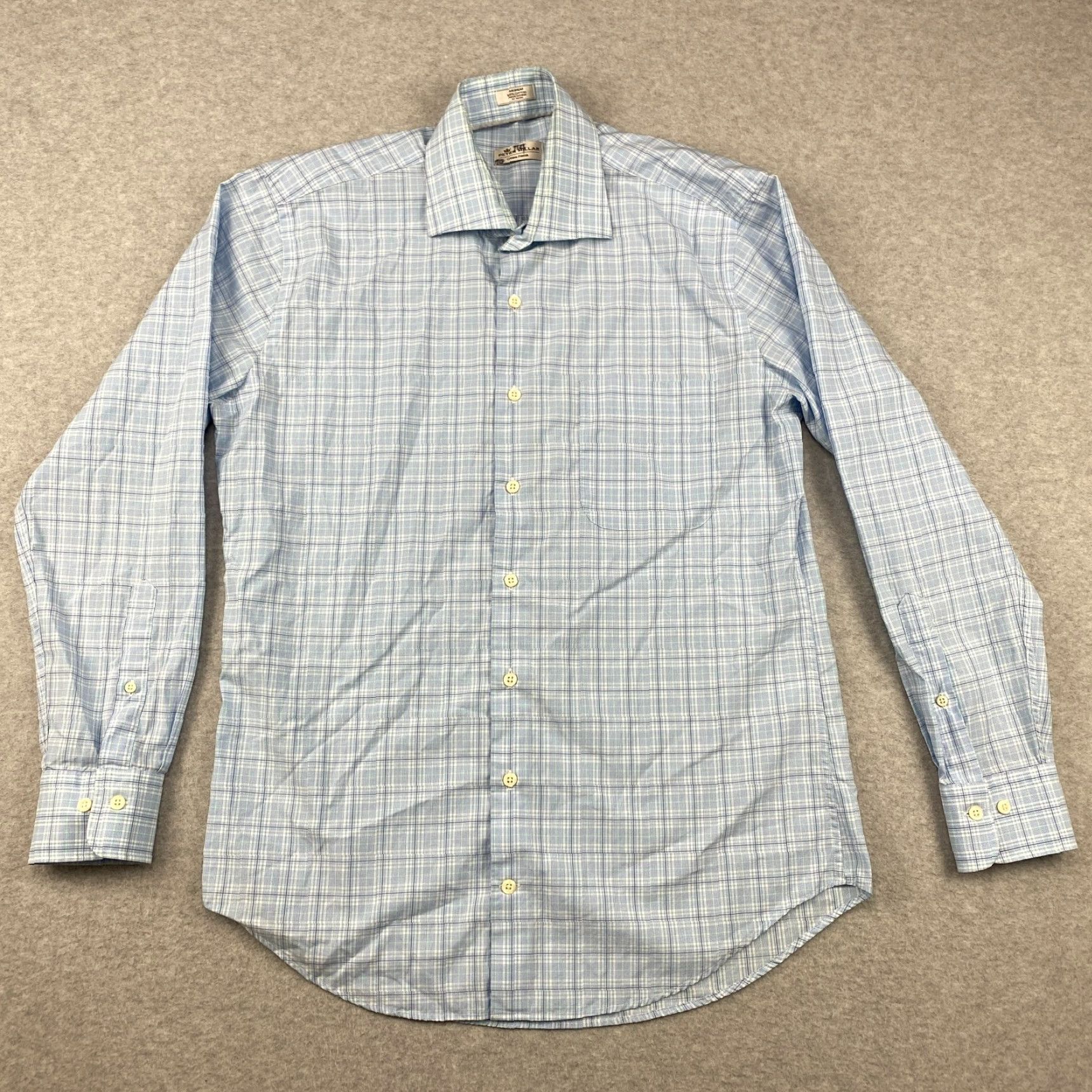 Peter Millar Peter Millar Shirt Mens Medium Blue Plaid Long Sleeve Crown Finish Button-Up Size US M / EU 48-50 / 2 - 2 Thumbnail
