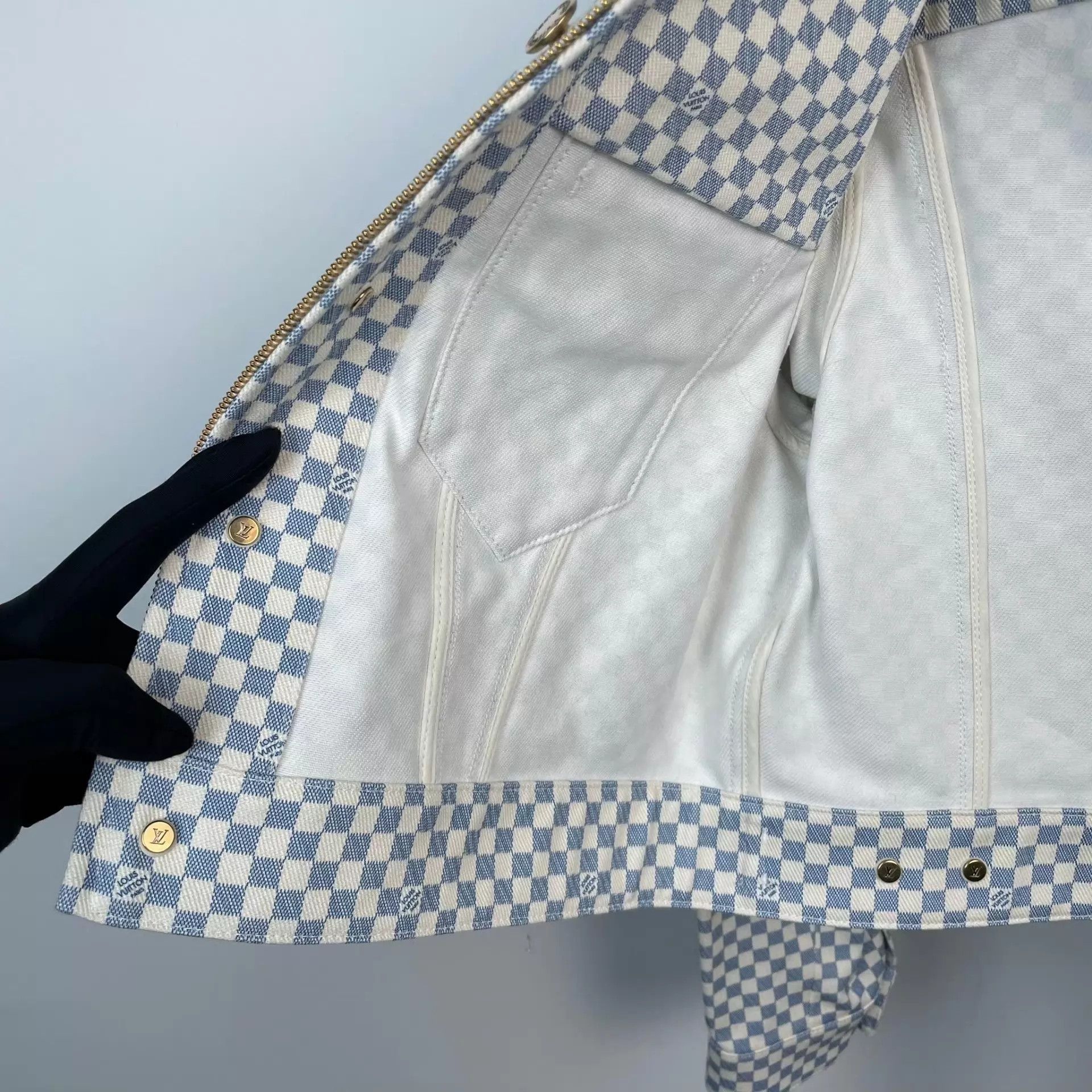 Louis Vuitton LV Damier Blue 2024 Jacket Size 34 New Unused Size XS / US 0-2 / IT 36-38 - 9 Thumbnail