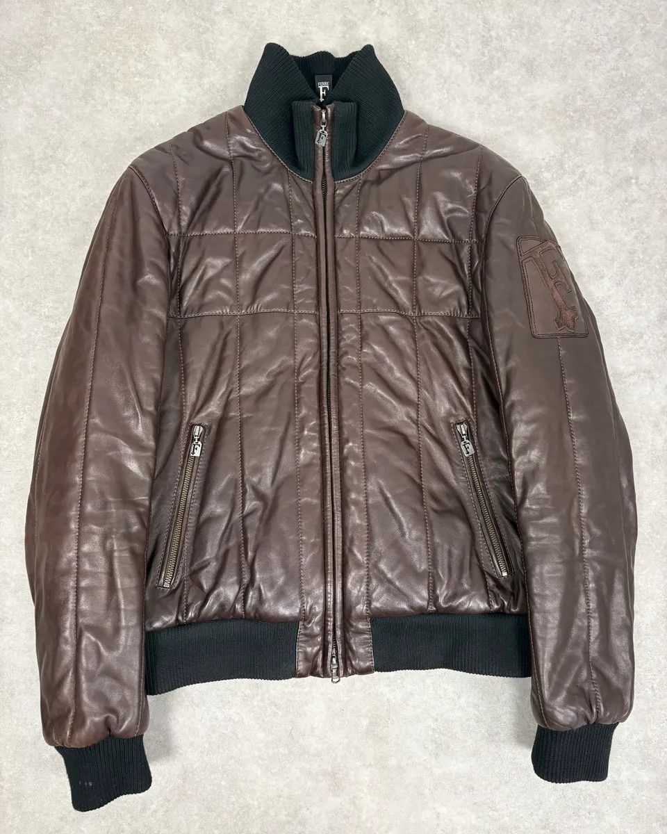 Gianfranco Ferre FW2008 Gianfranco Ferré Brown Quilted Bomber Leather Jacket Size US M / EU 48-50 / 2 - 1 Thumbnail