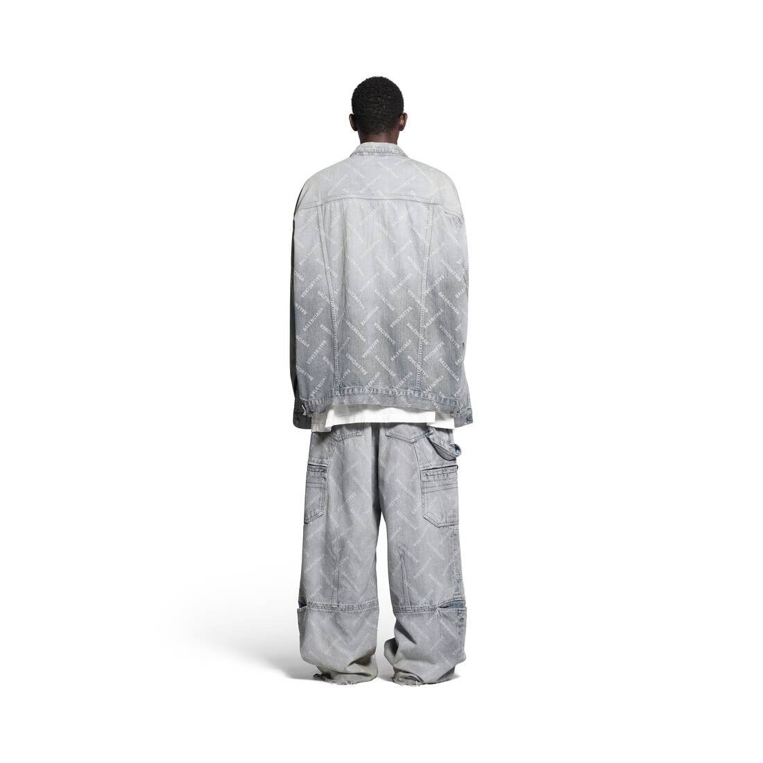 Balenciaga o1bcso1str1025 Bal Diagonal Allover Cargo Pants Light Blue Size US 26 / EU 42 - 4 Thumbnail
