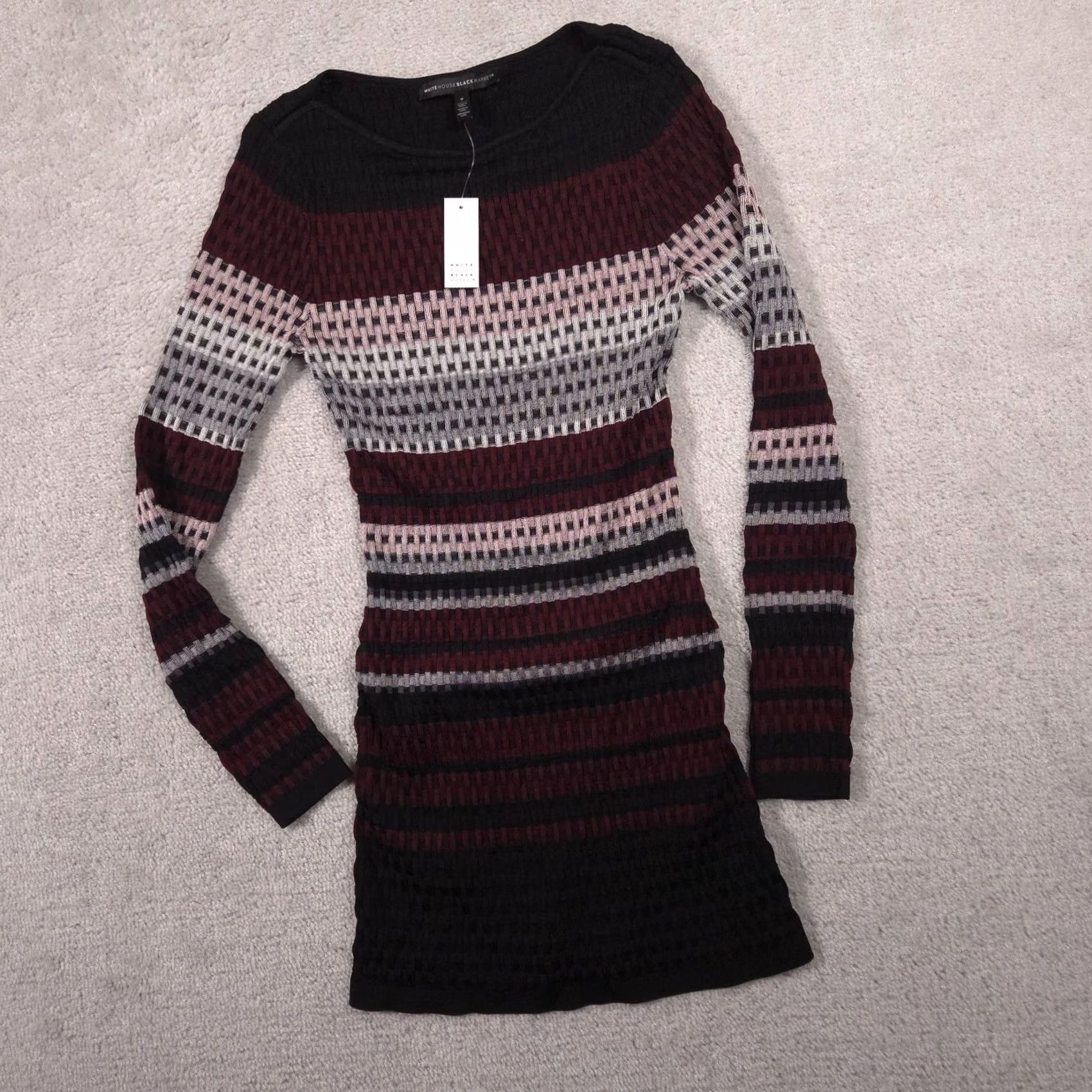 White House Black Market White House Black Market Sweater Tunic Womens S Multicolor Boat Neck Long Sleeve Size S / US 4 / IT 40 - 2 Thumbnail