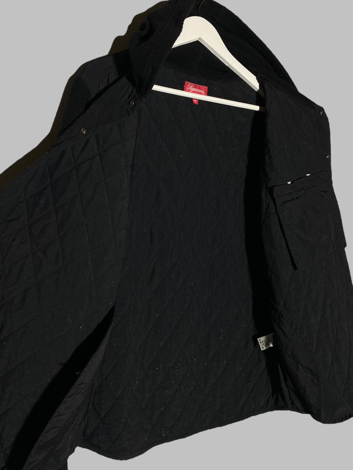 Supreme Supreme Hooded Fleece Nylon Shirt Jacket Black Size US M / EU 48-50 / 2 - 18 Thumbnail