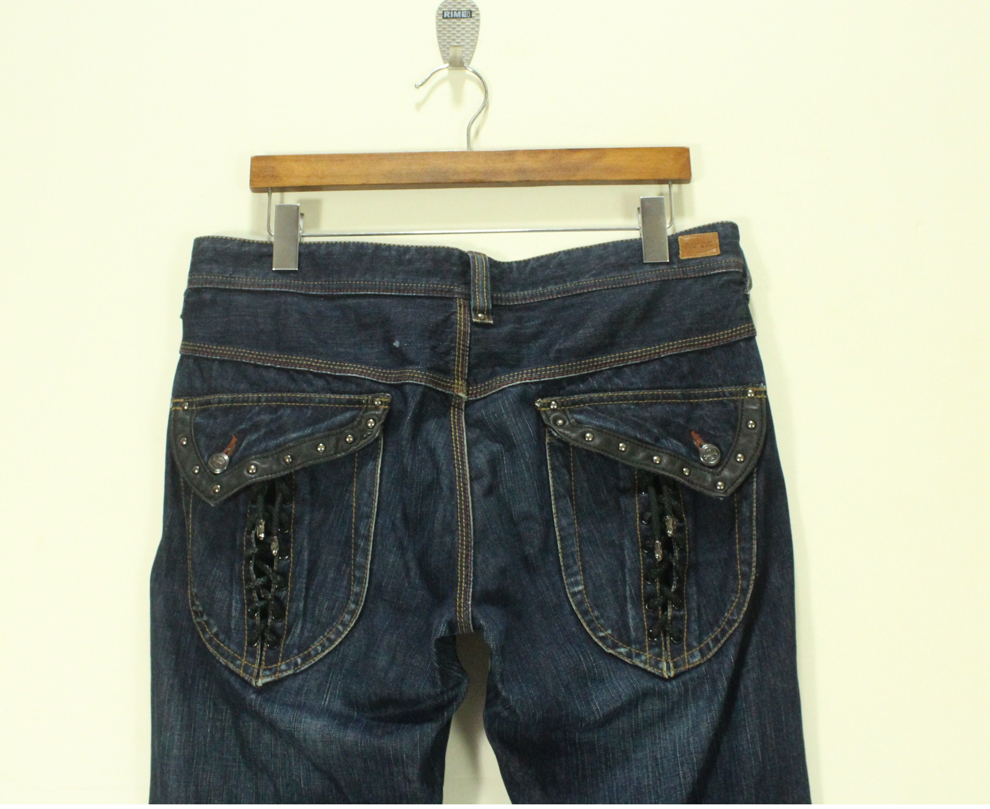 Japanese Brand Leather Pocket Laced Spiral Cut NICOLE CLUB FOR MEN Denim Size US 34 / EU 50 - 11 Thumbnail