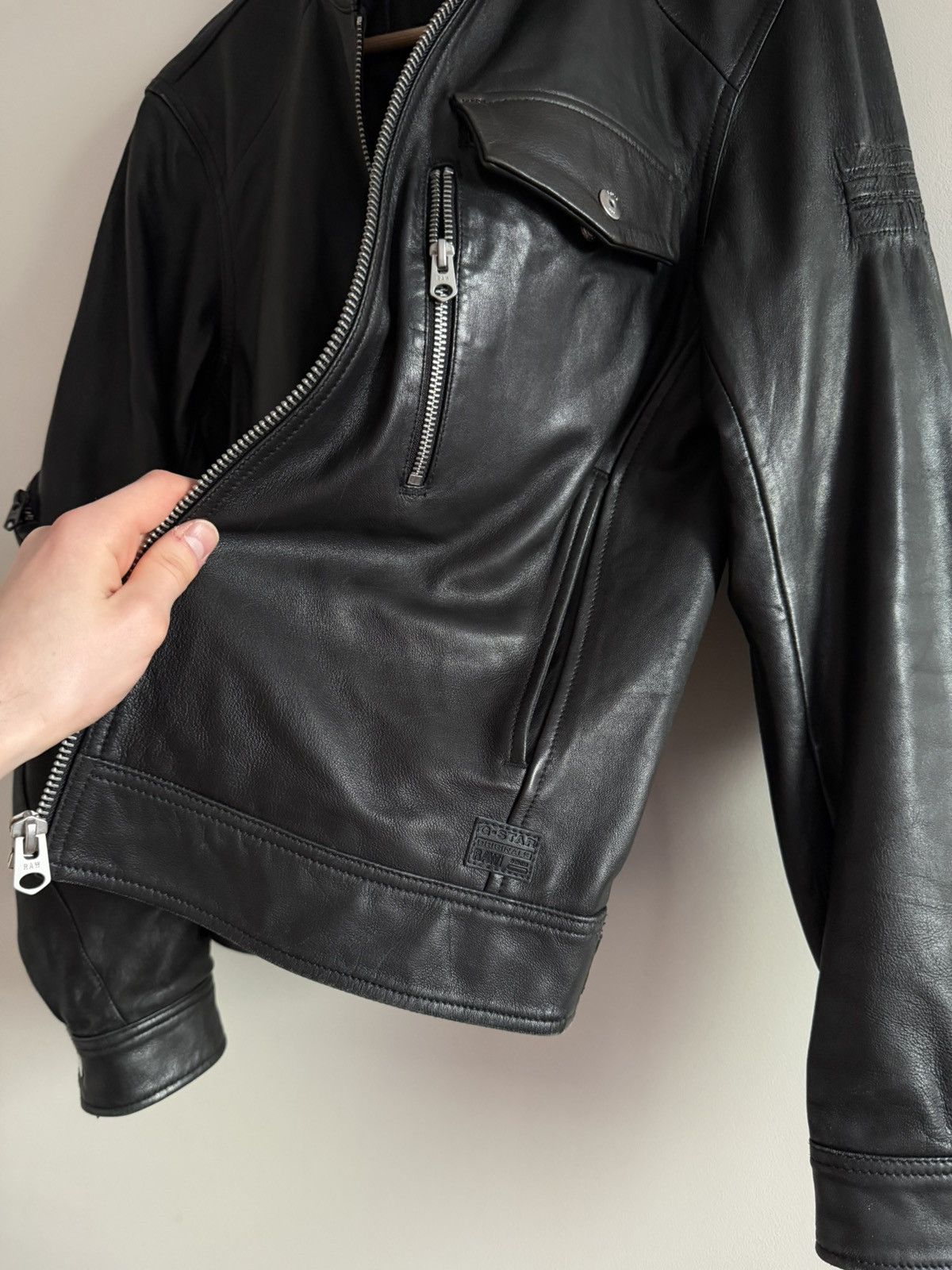 G-Star G-Star RAW Black Leather Moto Jacket Size US M / EU 48-50 / 2 - 6 Thumbnail