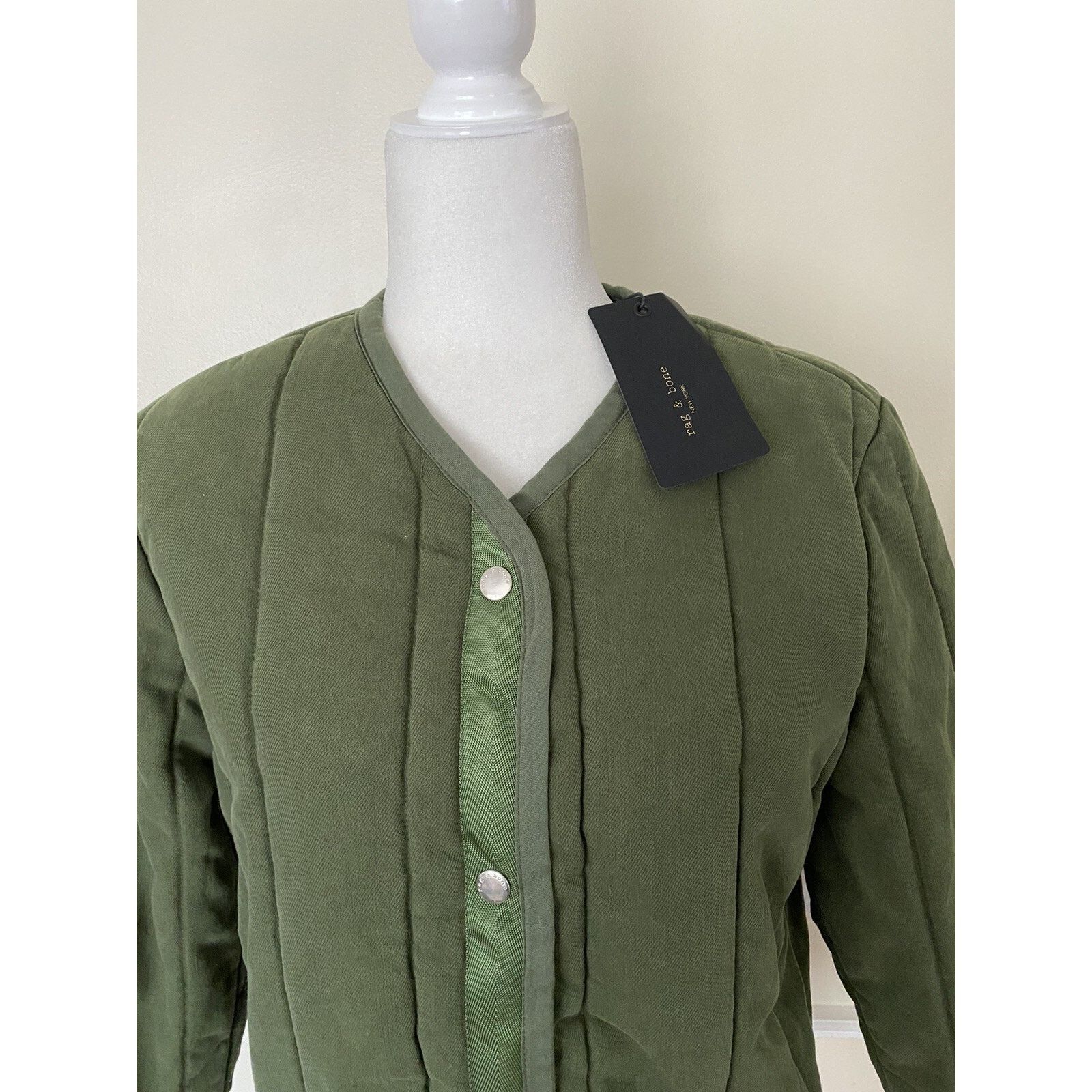 Rag & Bone Rag & Bone Woman Cotton Canvas Jacket Army Green S A003039 Size S / US 4 / IT 40 - 3 Thumbnail