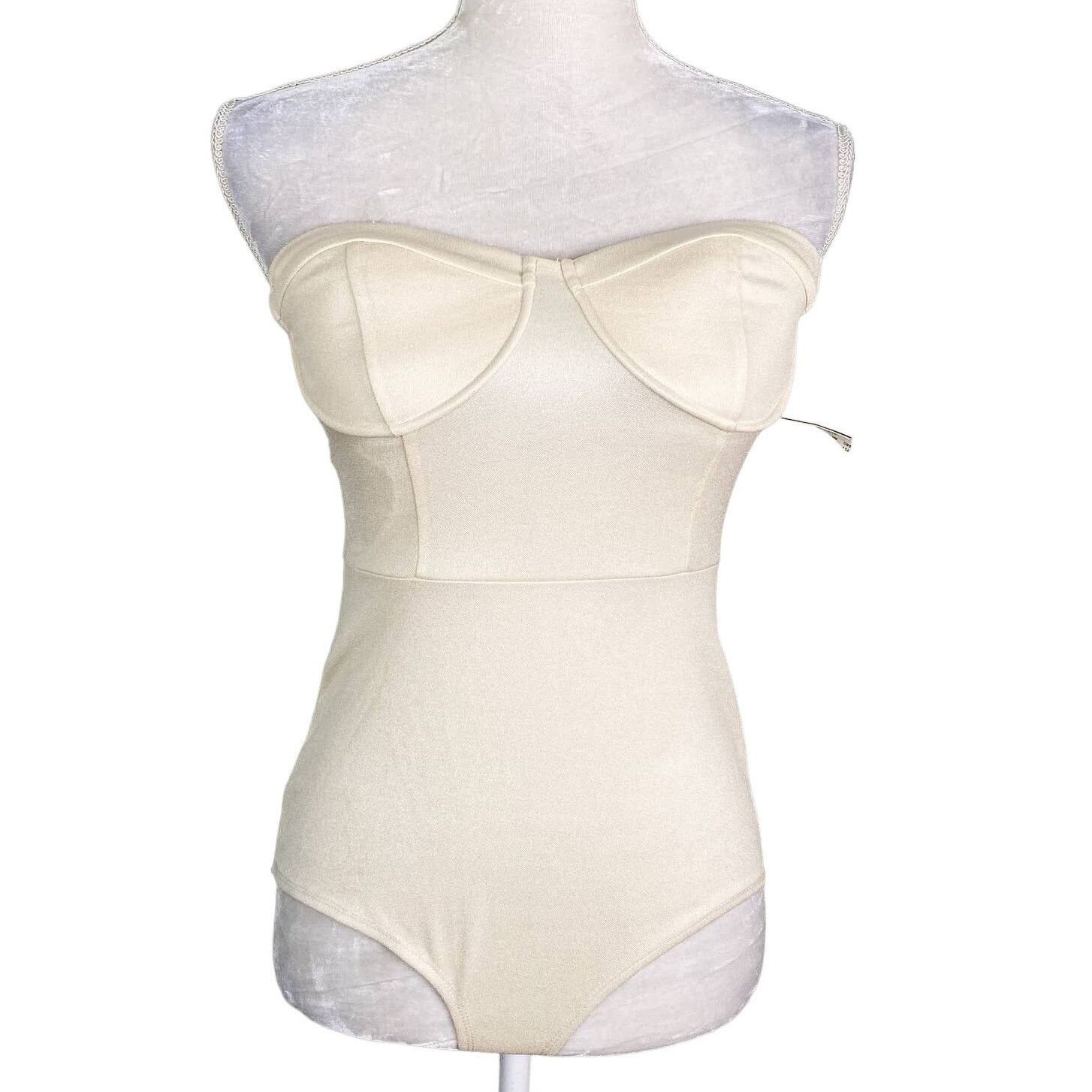 L'Atiste by Amy Strapless Shapewear Bodysuit Medium Beige