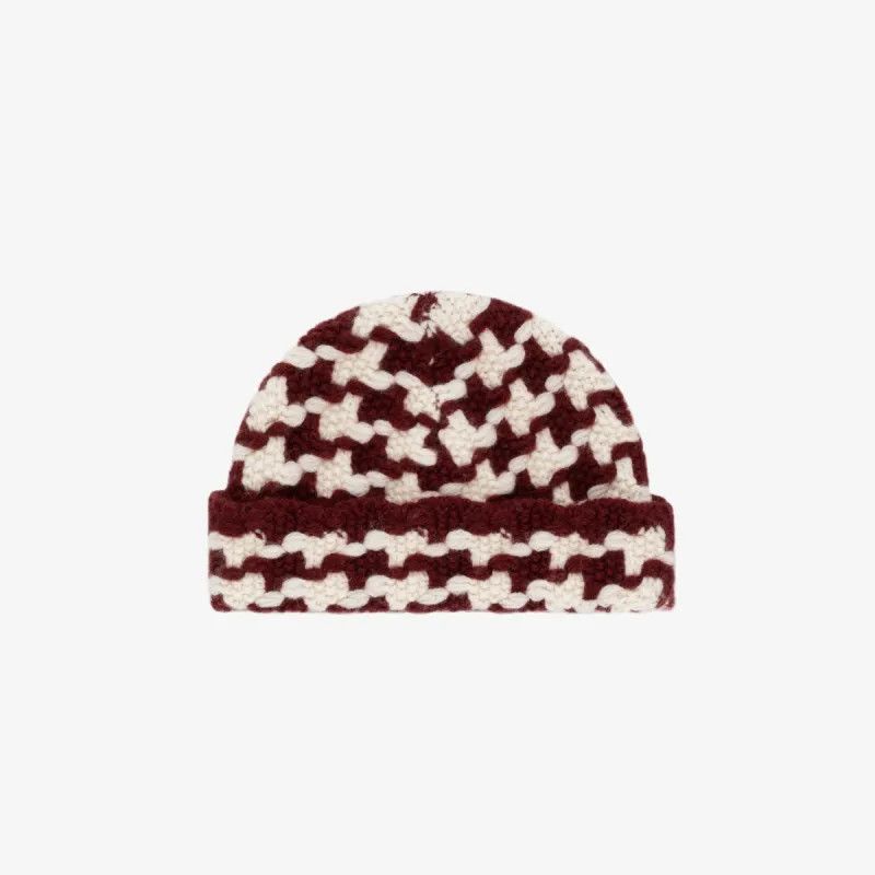 Aime Leon Dore (Size SMALL) Houndstooth Beanie chocolate Wool Jacquard Size ONE SIZE - 1 Preview