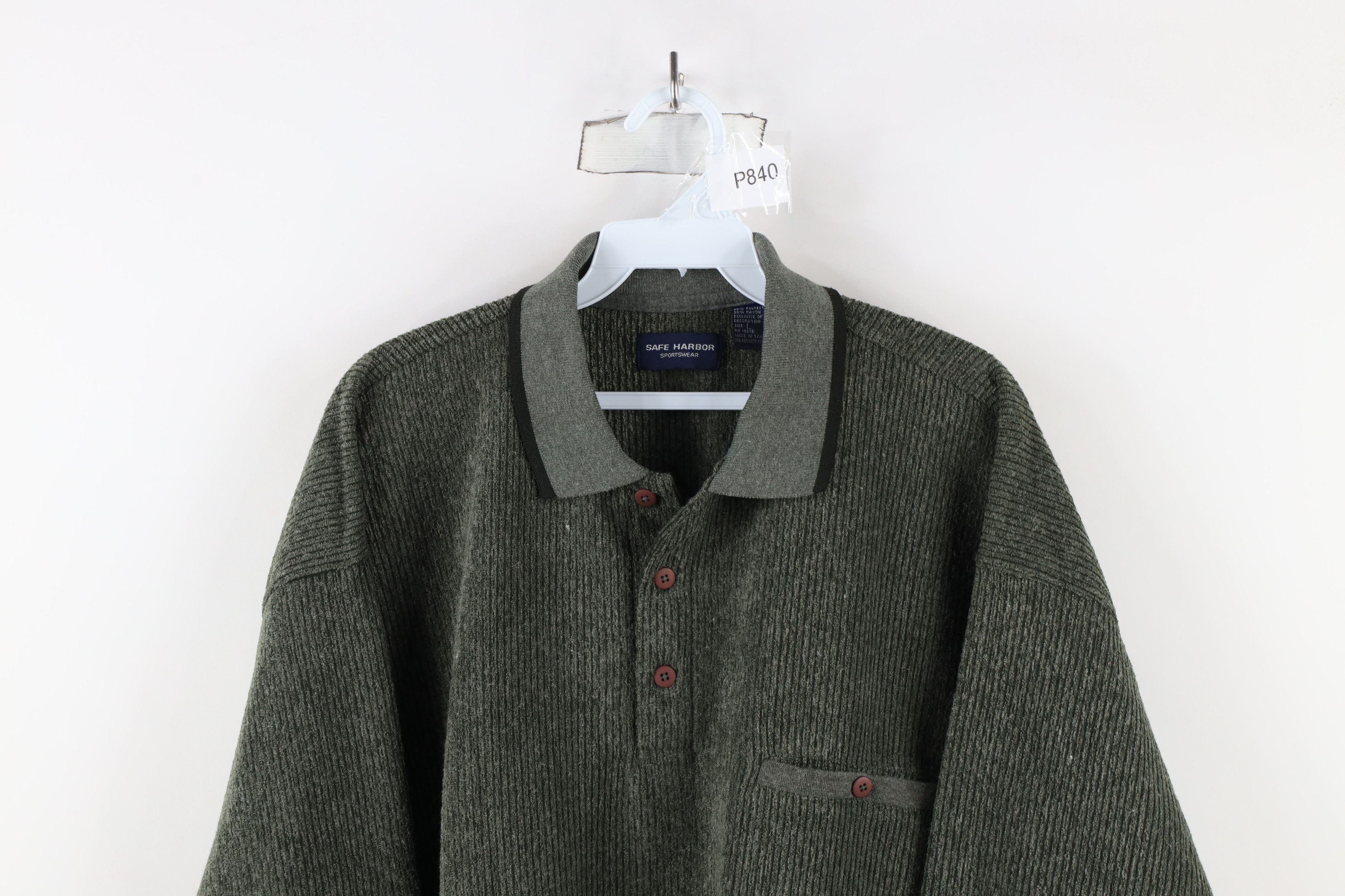 Vintage Vintage 90s Streetwear Fleece Collared Pullover Sweater Size US L / EU 52-54 / 3 - 2 Thumbnail