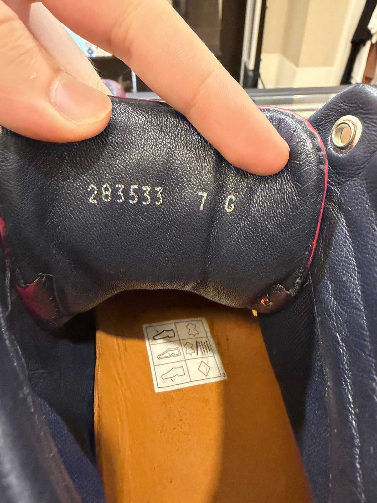 Gucci Gucci Marbled Distressed Leather High Top - Red Blue Size US 7 / EU 40 - 8 Thumbnail