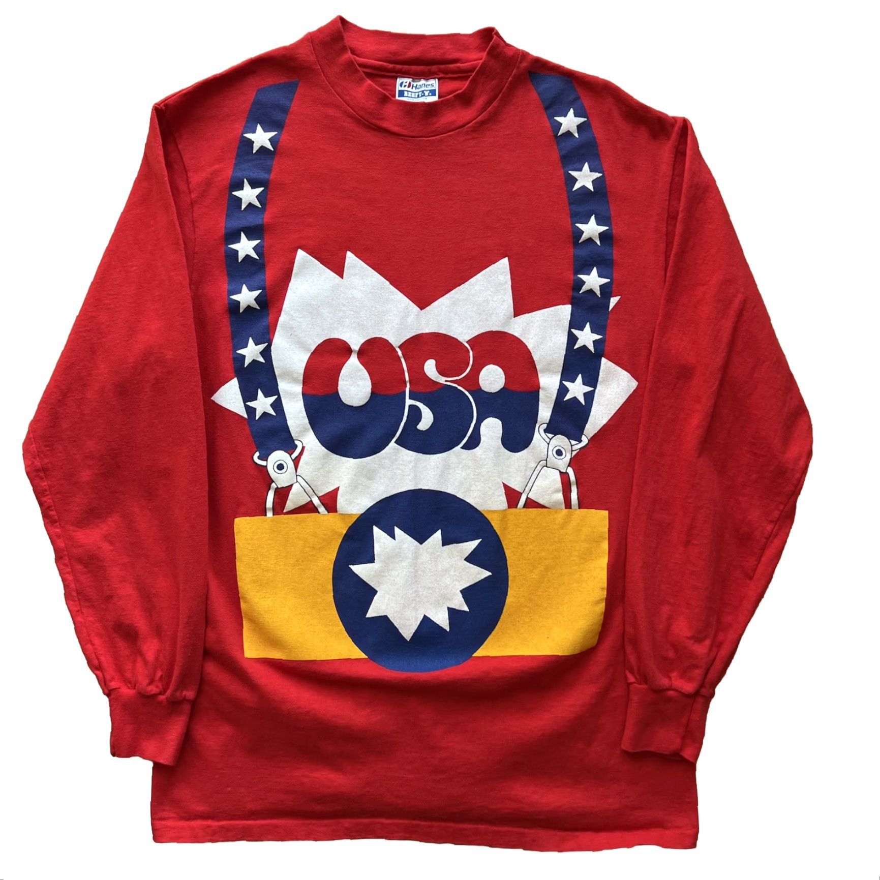 Vintage VINTAGE Team USA Shirt Large Red 80s Art USA Men T-Shirt Crew Neck Long Sleeve Knit Cotton Logo Print Overall Size US L / EU 52-54 / 3 - 2 Thumbnail