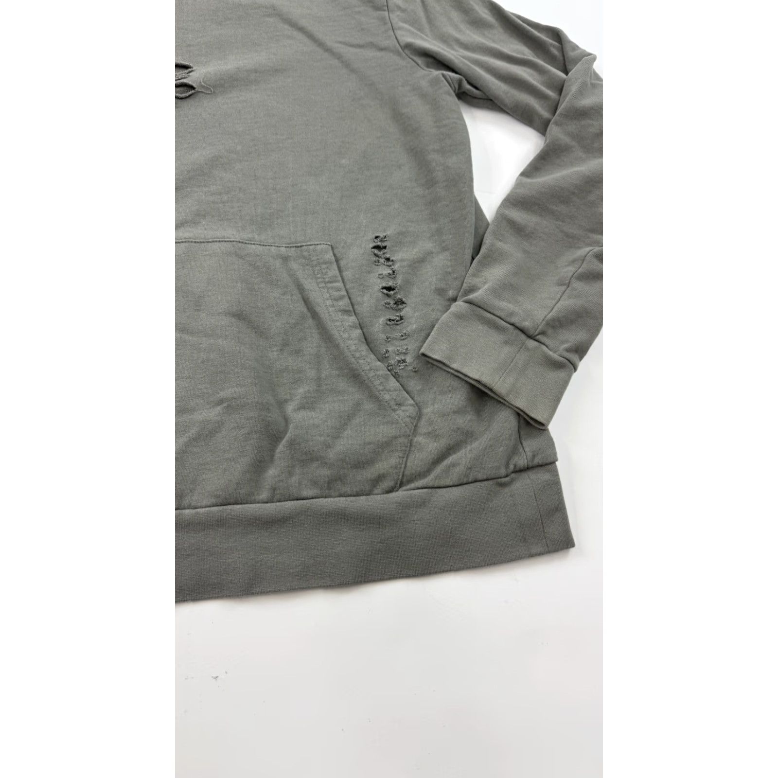 Topman Topman Hoodie Mens Medium Gray Distressed Pullover 100% Cotton Grunge Streetwear Size US M / EU 48-50 / 2 - 2 Thumbnail