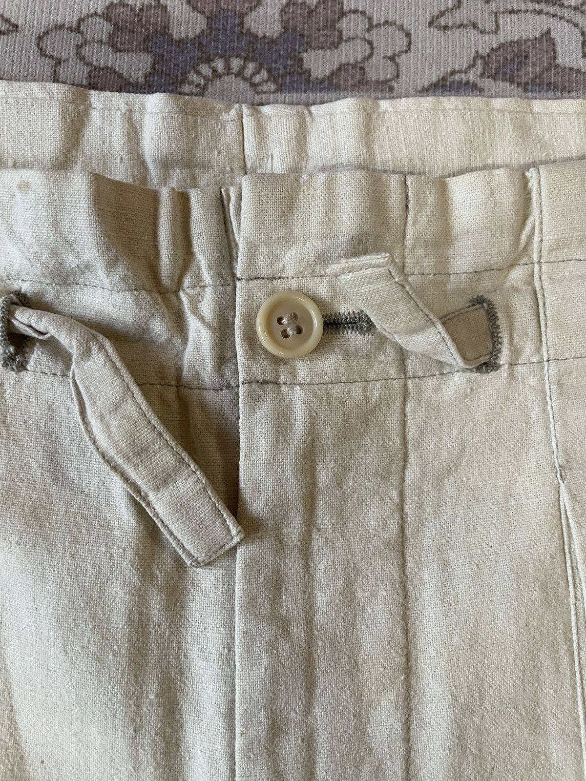 Garment Reproduction of Workers × Vetements De Sport By Wim Neels × Vintage VINTAGE ST.MARTIN DE JAZZ WHITE YELLOW PAINTED FATIGUE Size US 33 - 5 Thumbnail