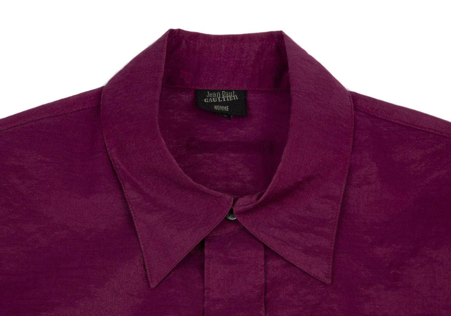 Jean Paul Gaultier Cotton Nylon Sheer Cuff Shirt in Purple Size 48 Size US M / EU 48-50 / 2 - 2 Thumbnail