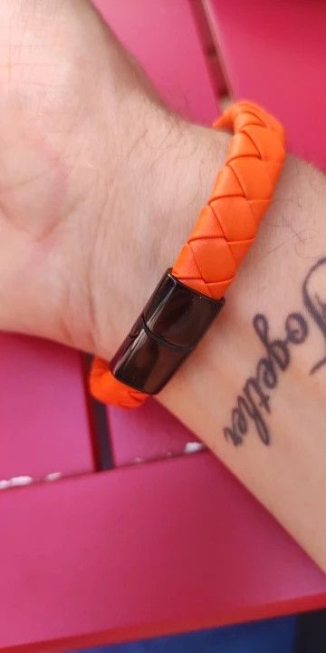 Other Braided Leather Bracelet Magnetic Buckle Cuff Gift For Him Size ONE SIZE - 7 Thumbnail
