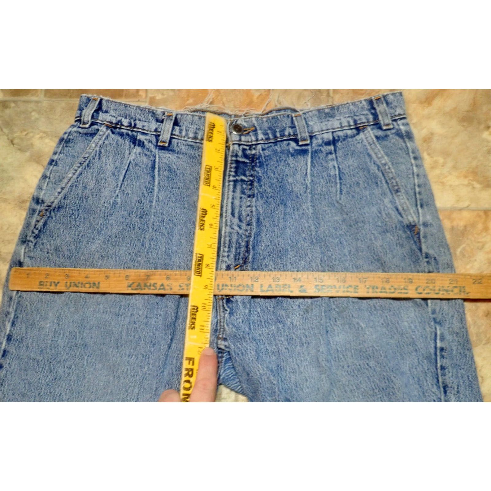 Levi's VINTAGE Levi's Shorts Men's High Waist 36" Blue 90s Acid Wash Pleated Denim Cutoff Retro Western Hip Hop Daisy Dukes Mens Size US 35 - 7 Thumbnail
