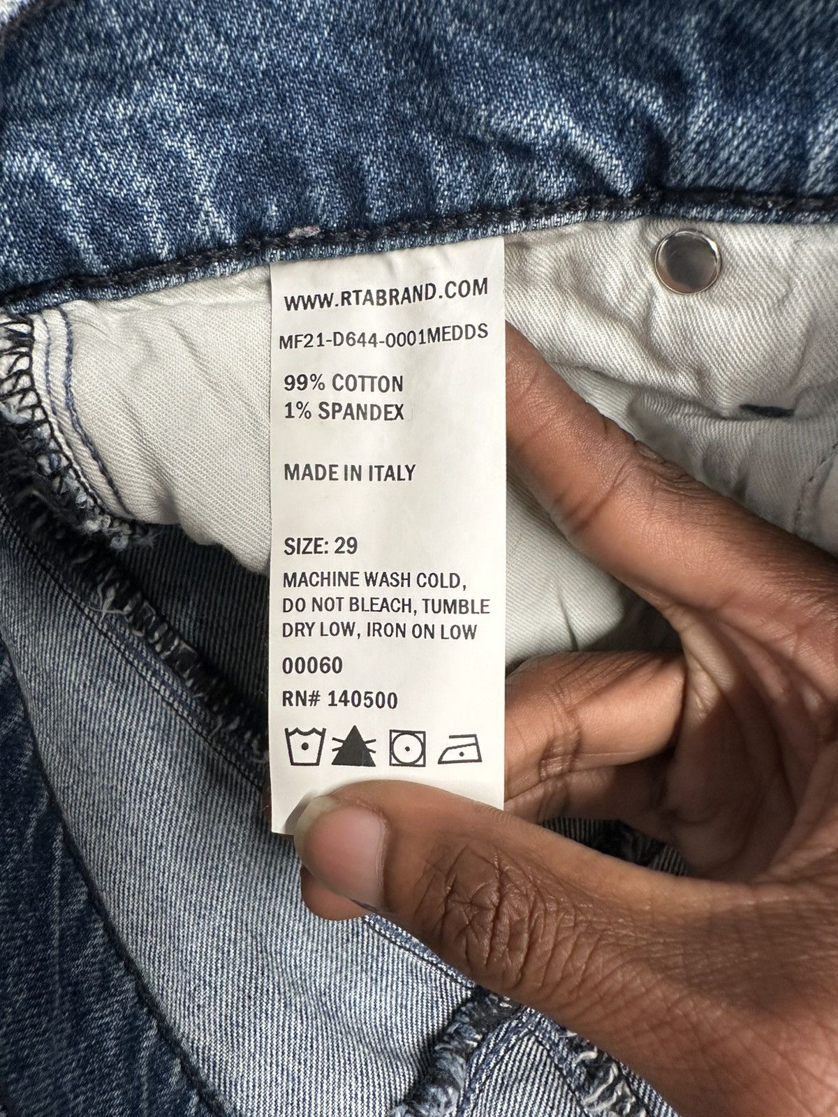 Rta RTA Small White Spell Distressed Blue Denim Jeans Size 29 Size US 29 - 5 Thumbnail