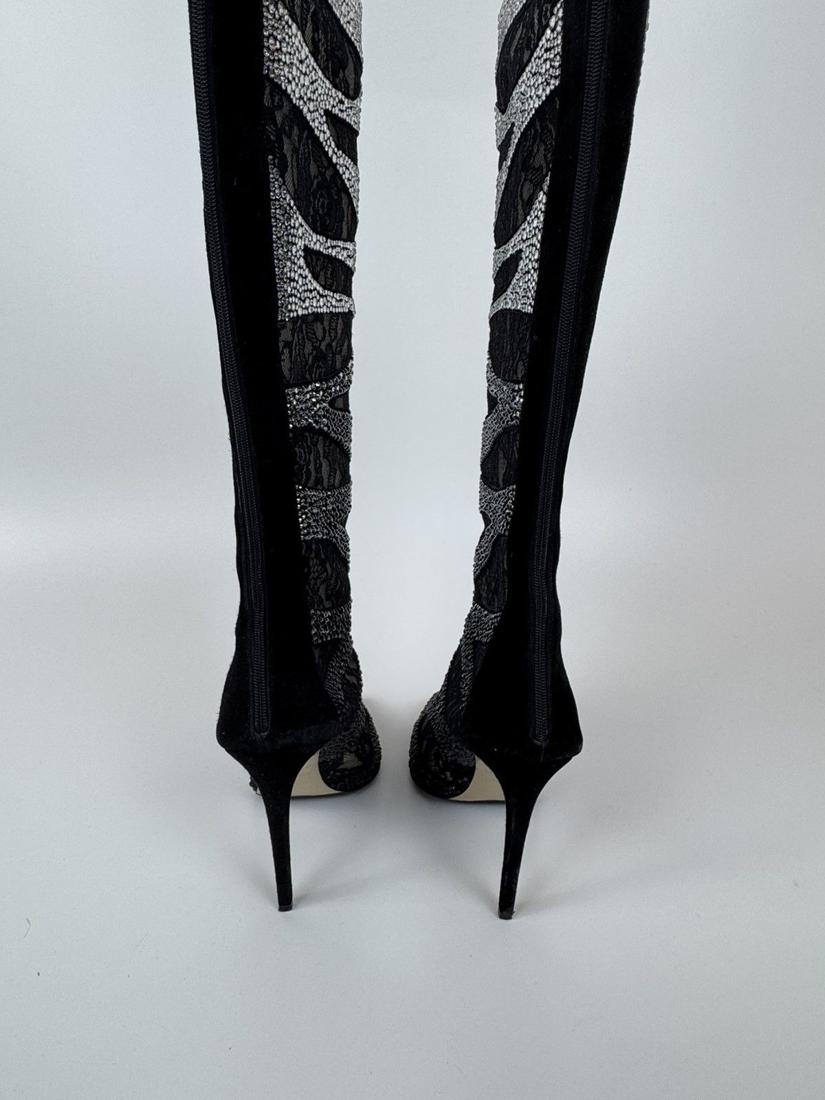 Le Silla LE SILLA Limited Edition HIGH Crystal Lace Black BOOTS 40 Size US 10 / IT 40 - 24 Thumbnail