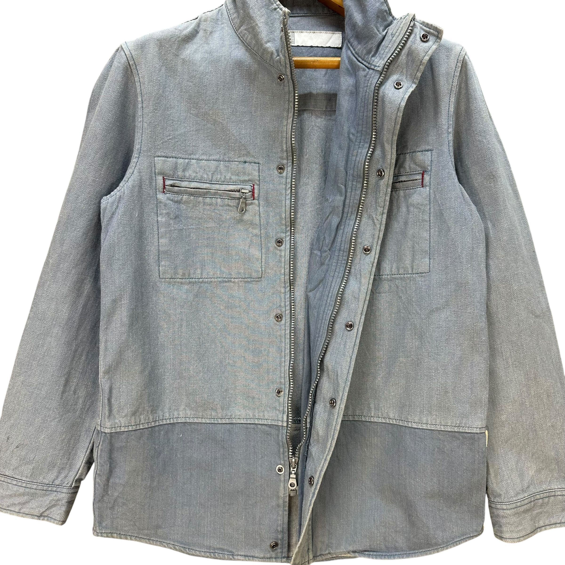 Marithe + Francois Girbaud Vintage MFG Stand Collar Selvedge Denim Jacket #A80-1918 Size US M / EU 48-50 / 2 - 7 Thumbnail