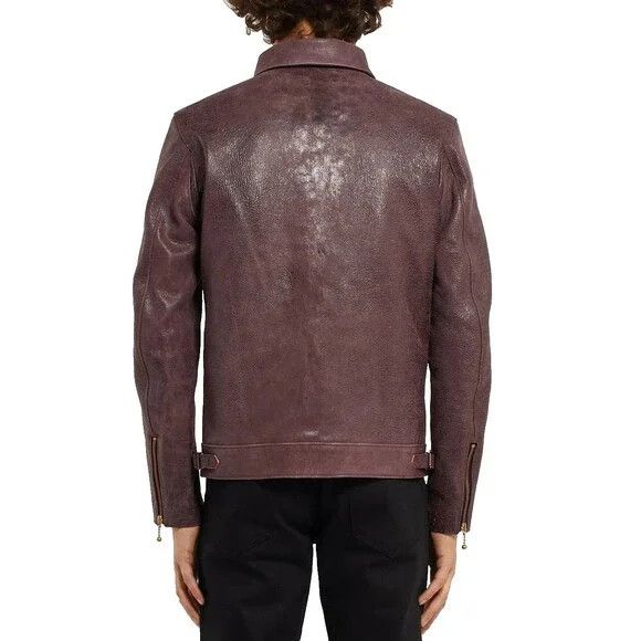 Blackmeans Blackmeans Distressed Leather Jacket Size 4 US Slim Fit M M Size US M / EU 48-50 / 2 - 16 Thumbnail