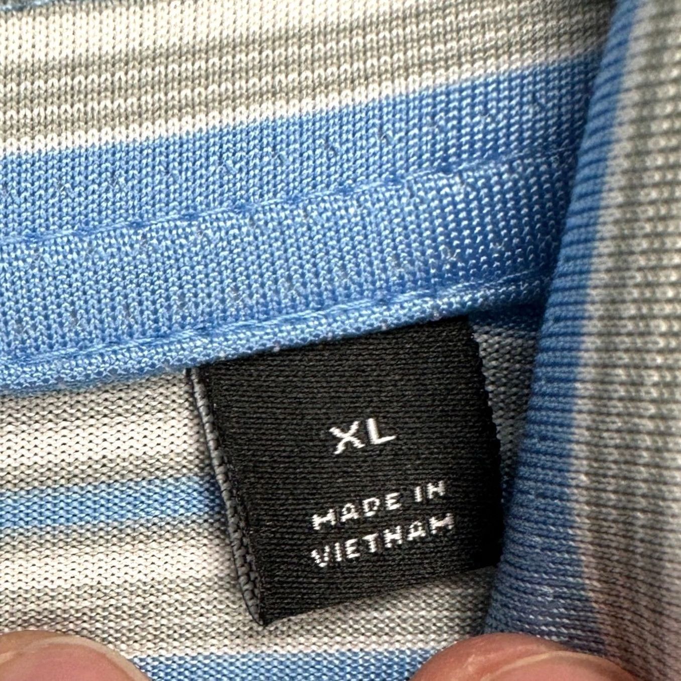 Vintage Dunning Golf Mens Polo Shirt XL Light Blue Gray Stripe Short Sleeve Rugby Logo Size US XL / EU 56 / 4 - 5 Thumbnail