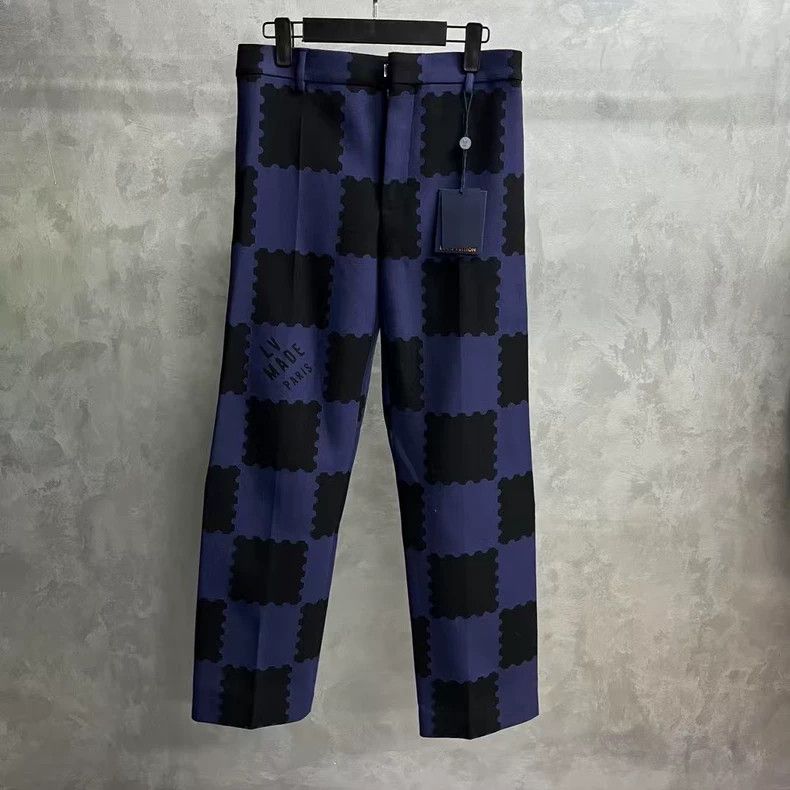 Louis Vuitton Louis Vuitton Dark Blue Co-branded Checkerboard Trouser Tr Size US 40 / EU 56 - 1 Thumbnail