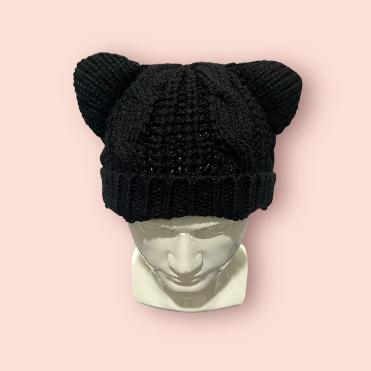Japanese Brand VINTAGE CAT EARS KNITTED BEANIE Size ONE SIZE - 11 Thumbnail