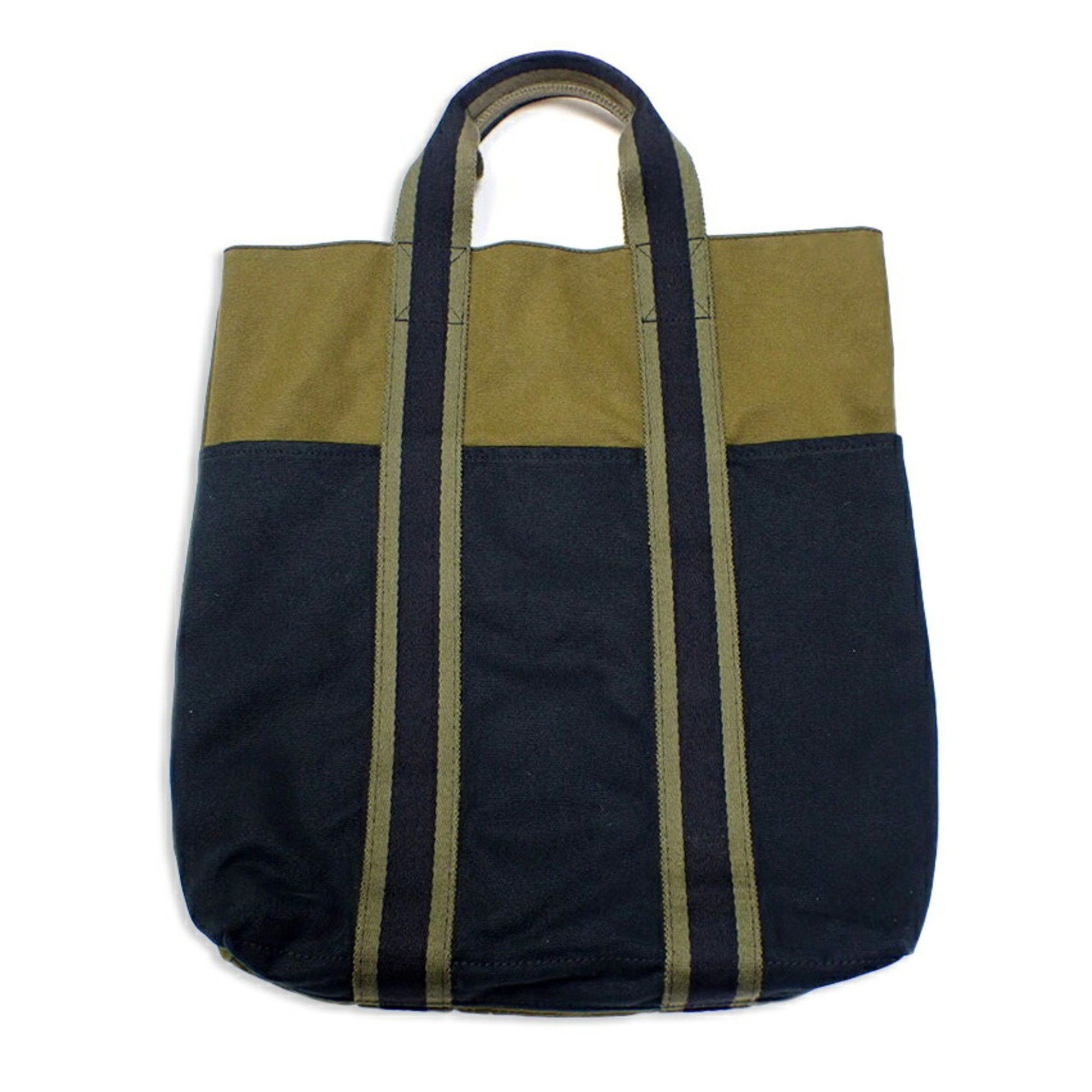 image of Hermes Foul Tote Cabas Canvas Bag in Black, Women's