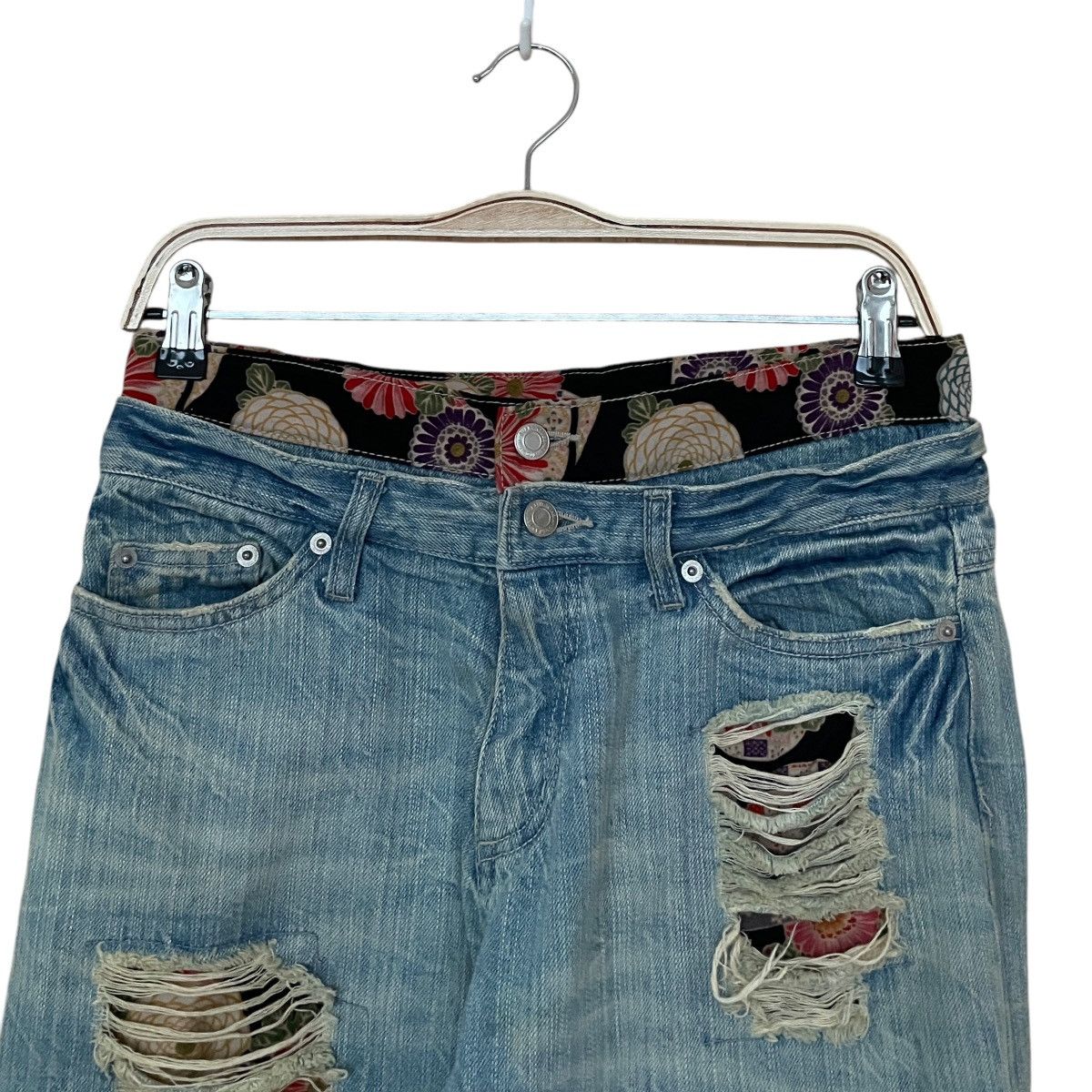 14th Addiction × Japanese Brand Vintage Japanese Brand Sukajan Distressed Jeans 2000s Size US 29 - 3 Thumbnail
