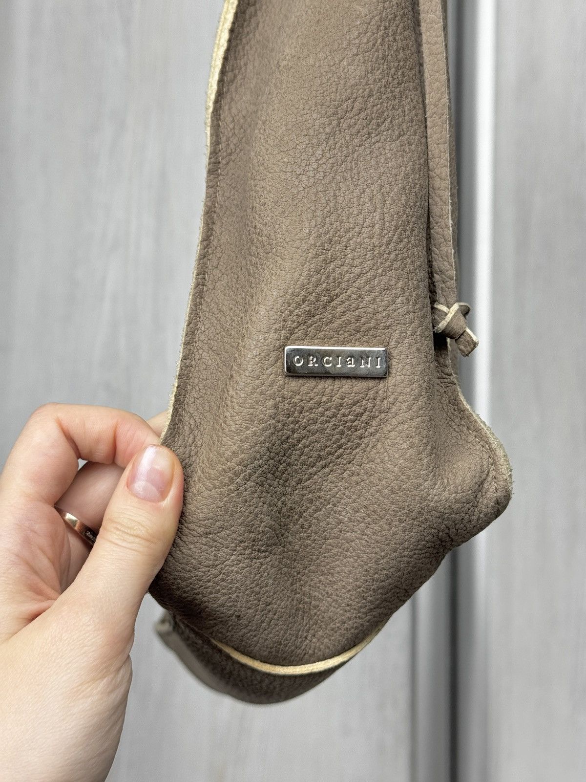 Orciani Orciani beige/grey soft leather tote bag Size ONE SIZE - 9 Thumbnail