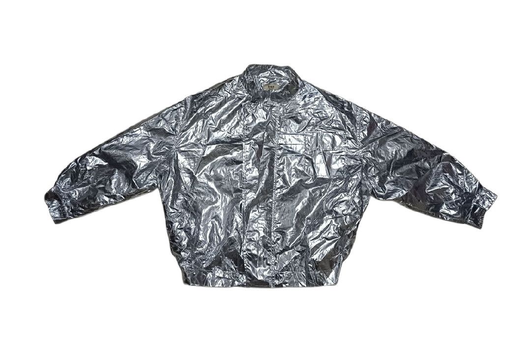 Rainbow × Vintage Silver Metallic Rider Rain Jacket Size US L / EU 52-54 / 3 - 2 Thumbnail
