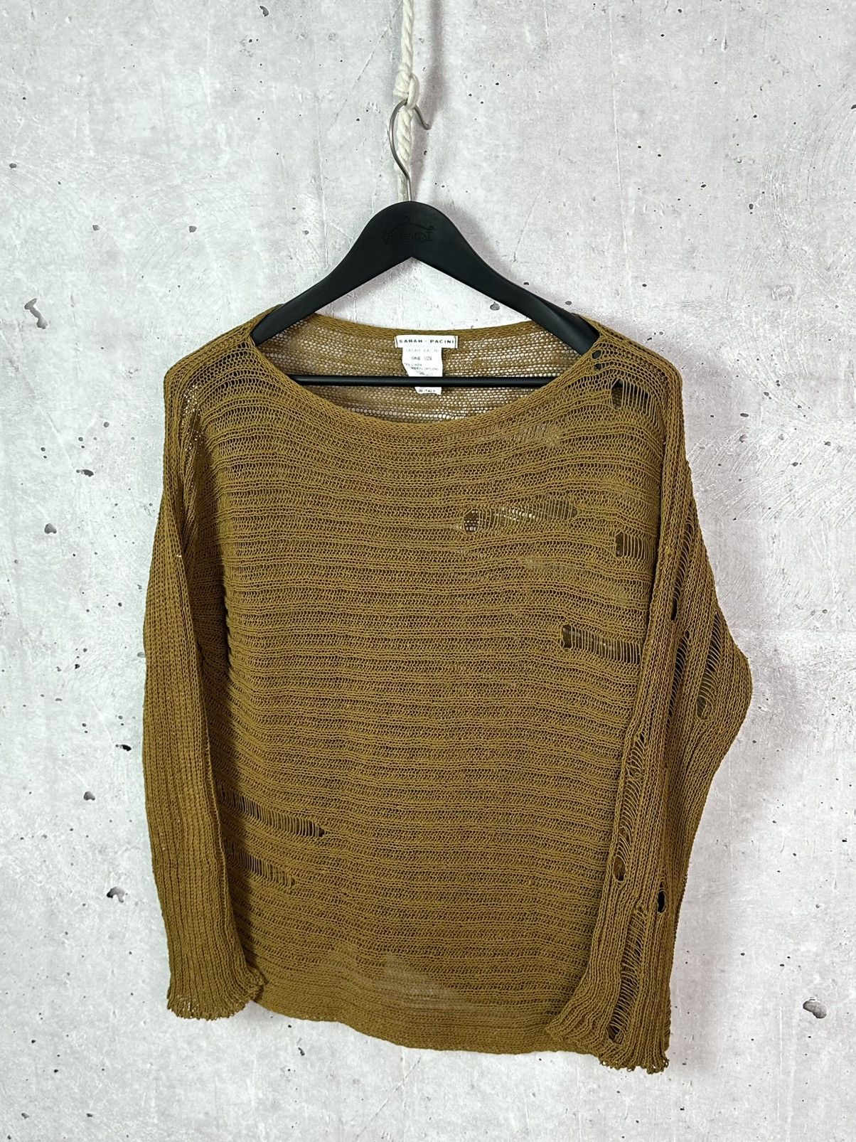 Sarah Pacini Sarah Pacini Made in Italy Distressed Linen Women’s Sweater Size ONE SIZE - 1 Thumbnail