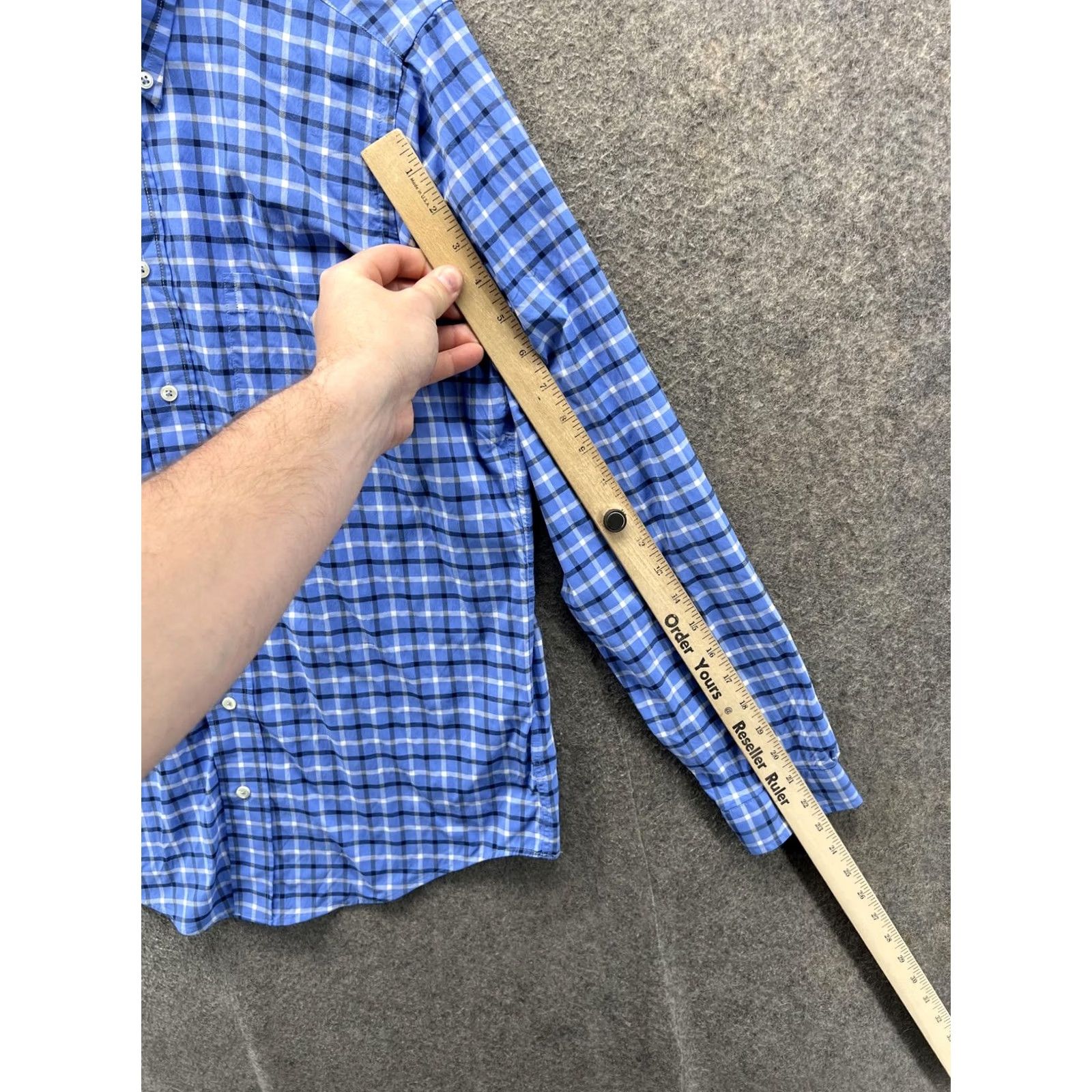Brooks Brothers VINTAGE Brooks Brothers Shirt Mens XL Blue Plaid Button Front Fleece Stretch Size US XL / EU 56 / 4 - 6 Thumbnail