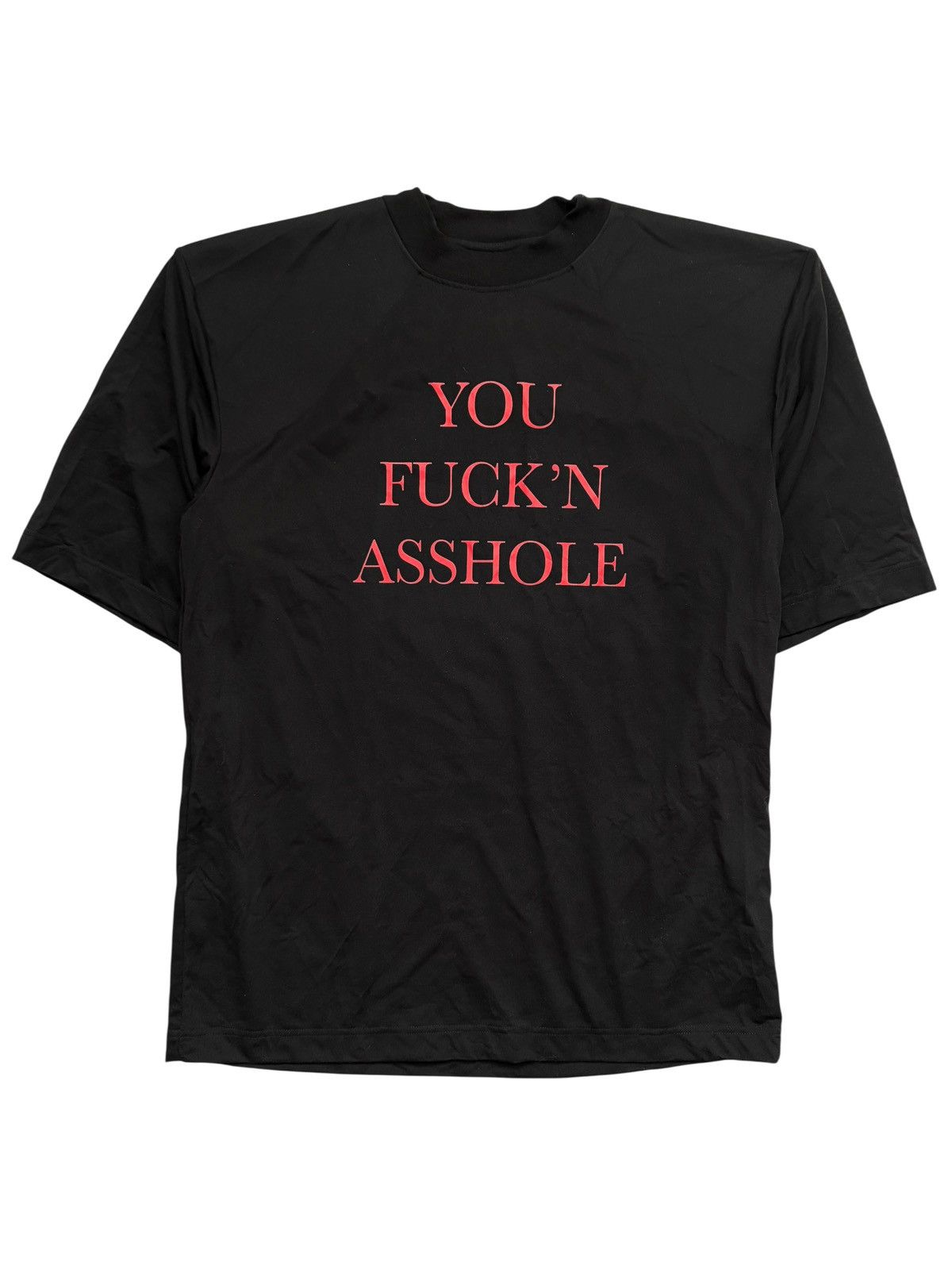 SSENSE × Vetements “You Fuck'n Asshole” Football Shoulder T-Shirt
