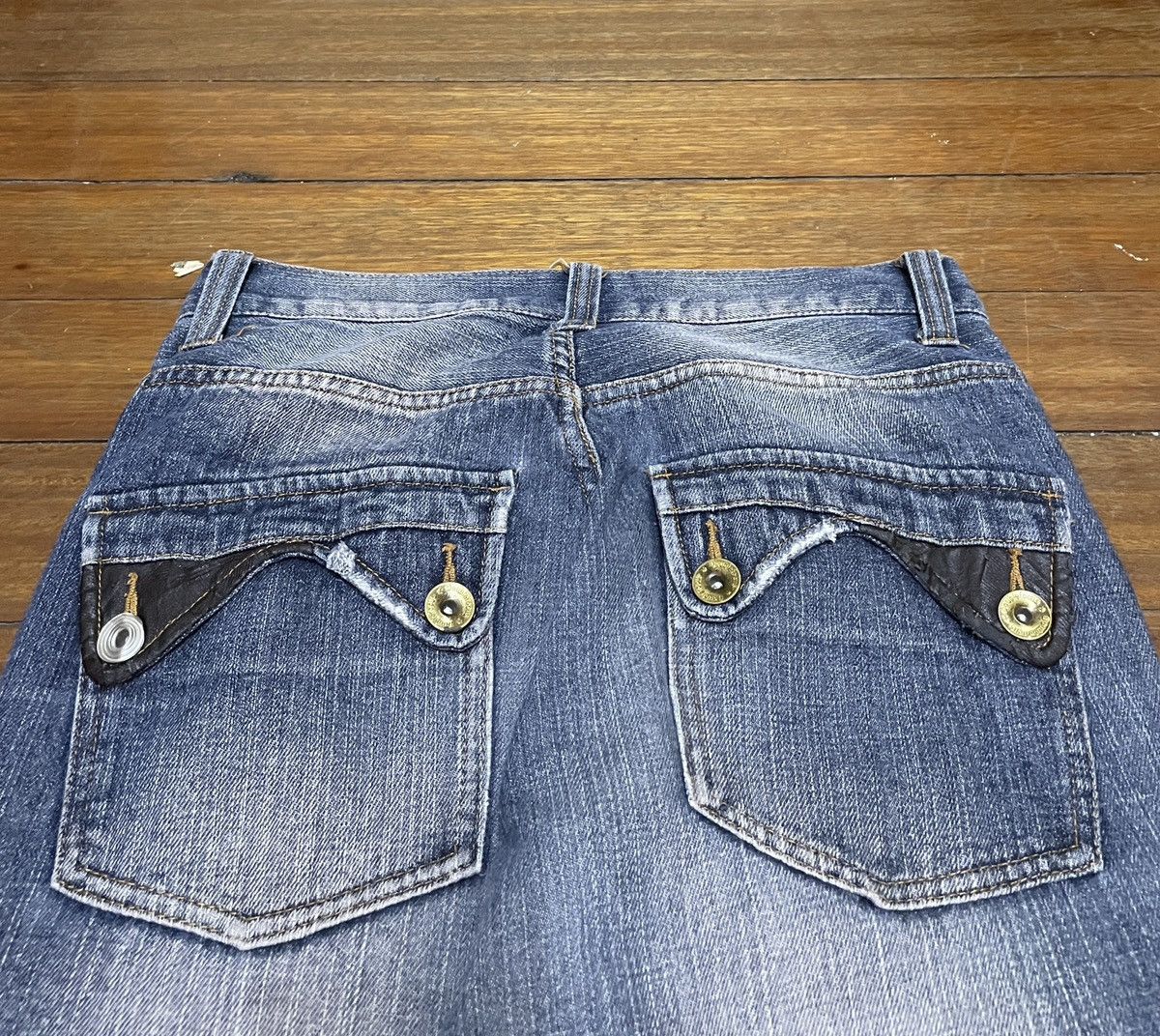 14th Addiction × Japanese Brand × Le Grande Bleu (L.G.B.) Rare Design Vintage Japanese Brand Double Focus Jeans 2000s Size US 29 - 4 Thumbnail