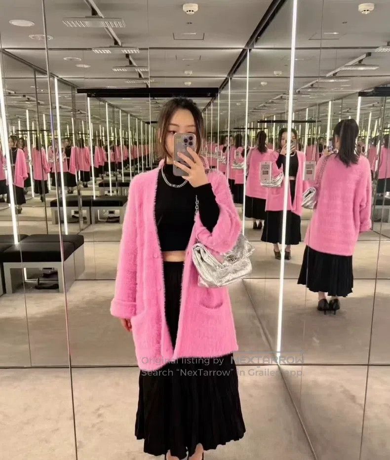 Balenciaga Balenciaga Pink knit logo cardigan Size S / US 4 / IT 40 - 7 Thumbnail